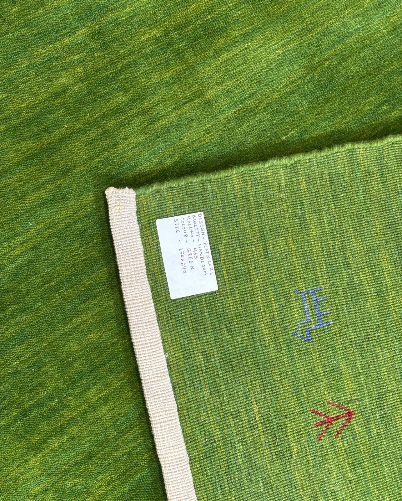 Zelený koberec Gabbeh, 100% vlna, 170x240 cm, obývací pokoj, orientální, ručně tkaný