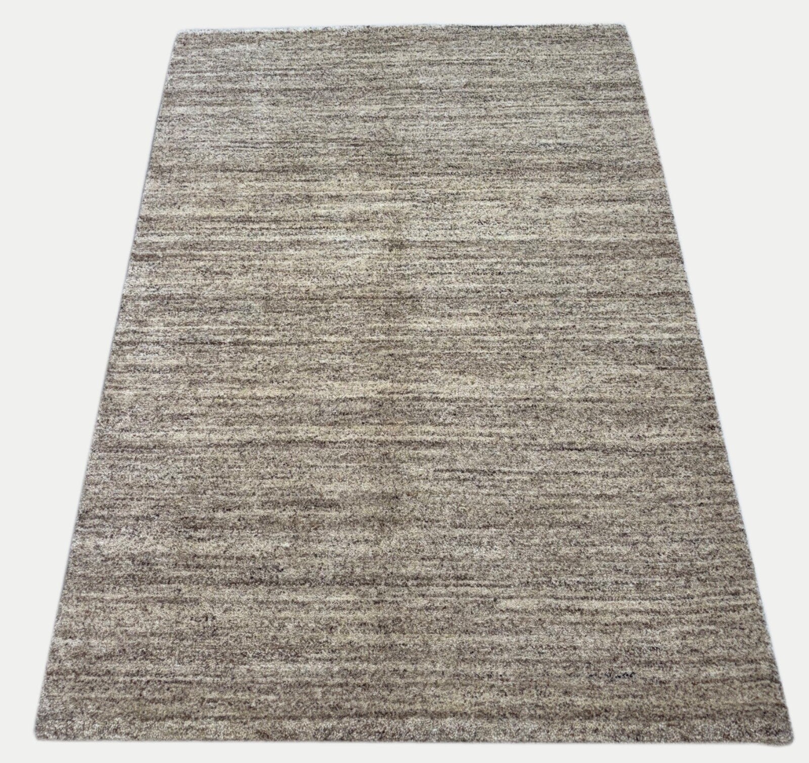 Wollteppich 140x200cm Handgeknüpft 100% Wolle  Braun Grau Modern ST61