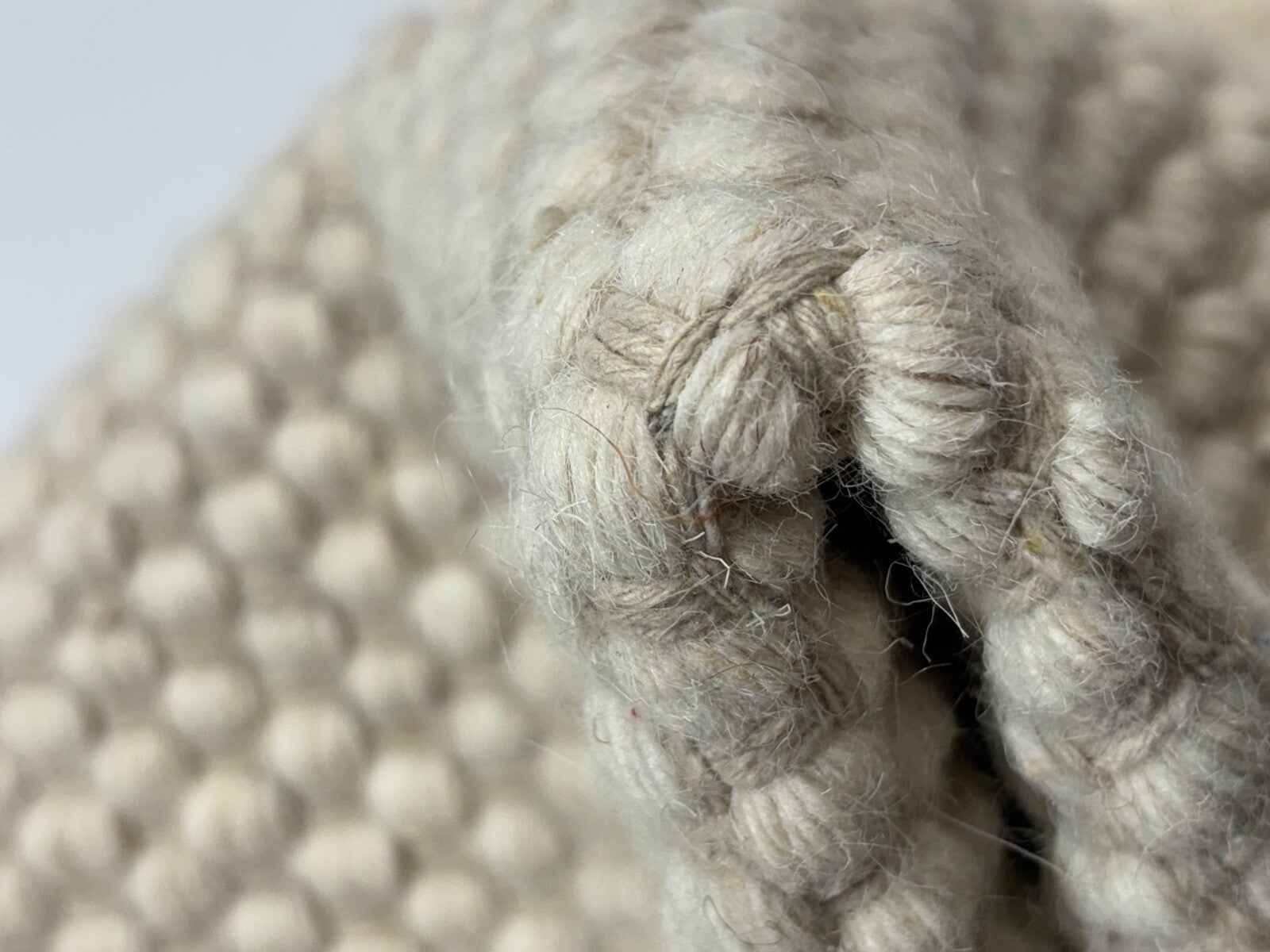 Kilim Dhurry Teppich 60x90cm Handgefertigt 100% Wolle Naturweiß D104