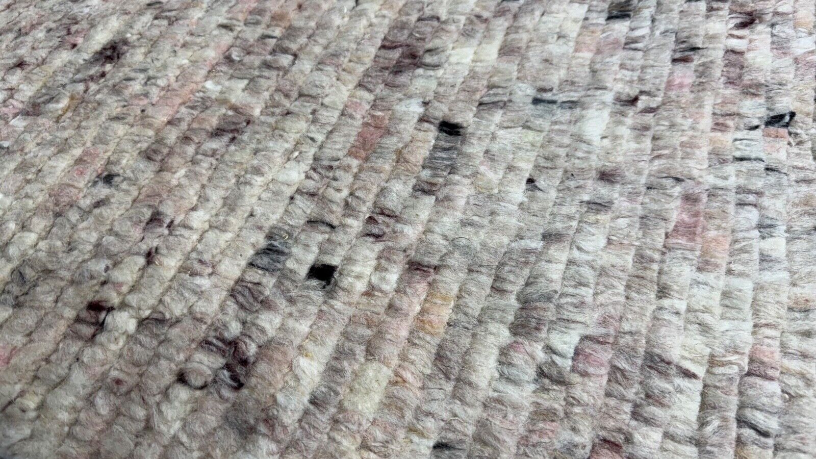 手織りウール100%ラグ 60x90 モダンデザインラグ グレーベージュ BCI83