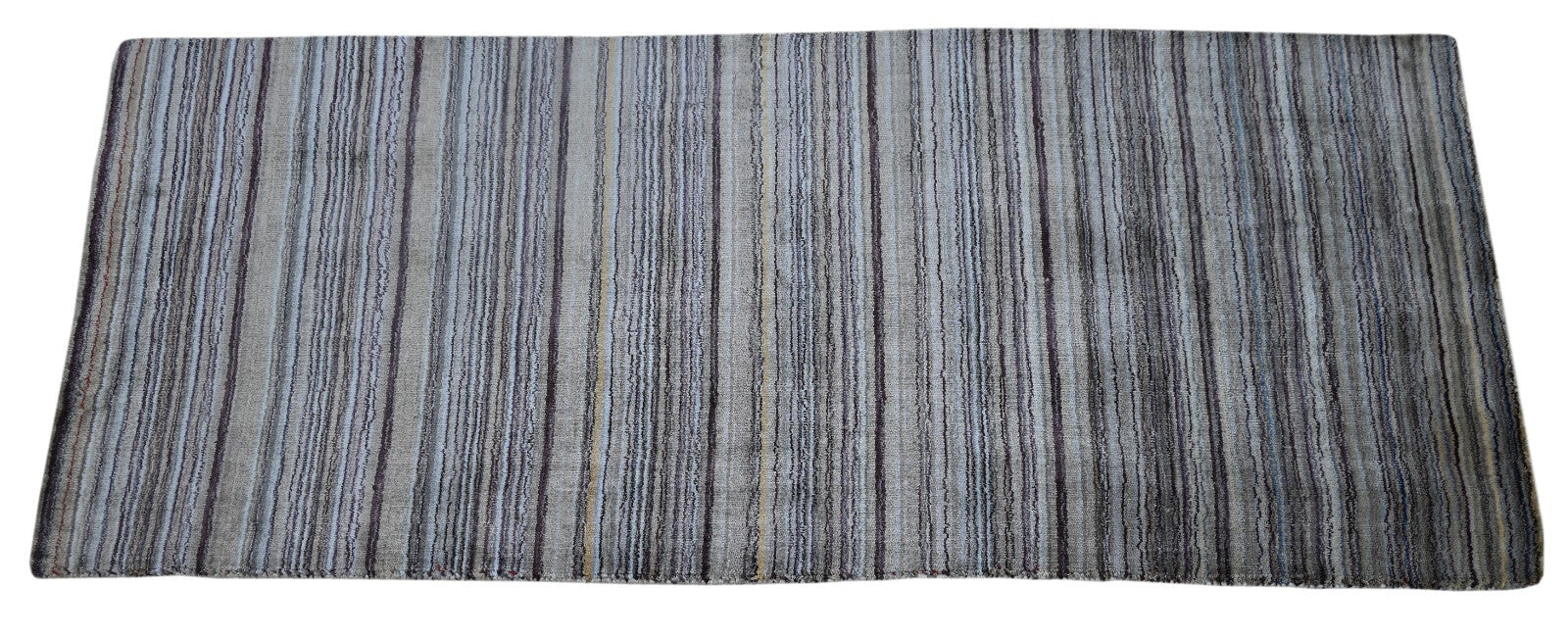 Ročno tkana preproga 70x140, večbarvna zlata, sijajna svilena ravna, dnevna soba SH246