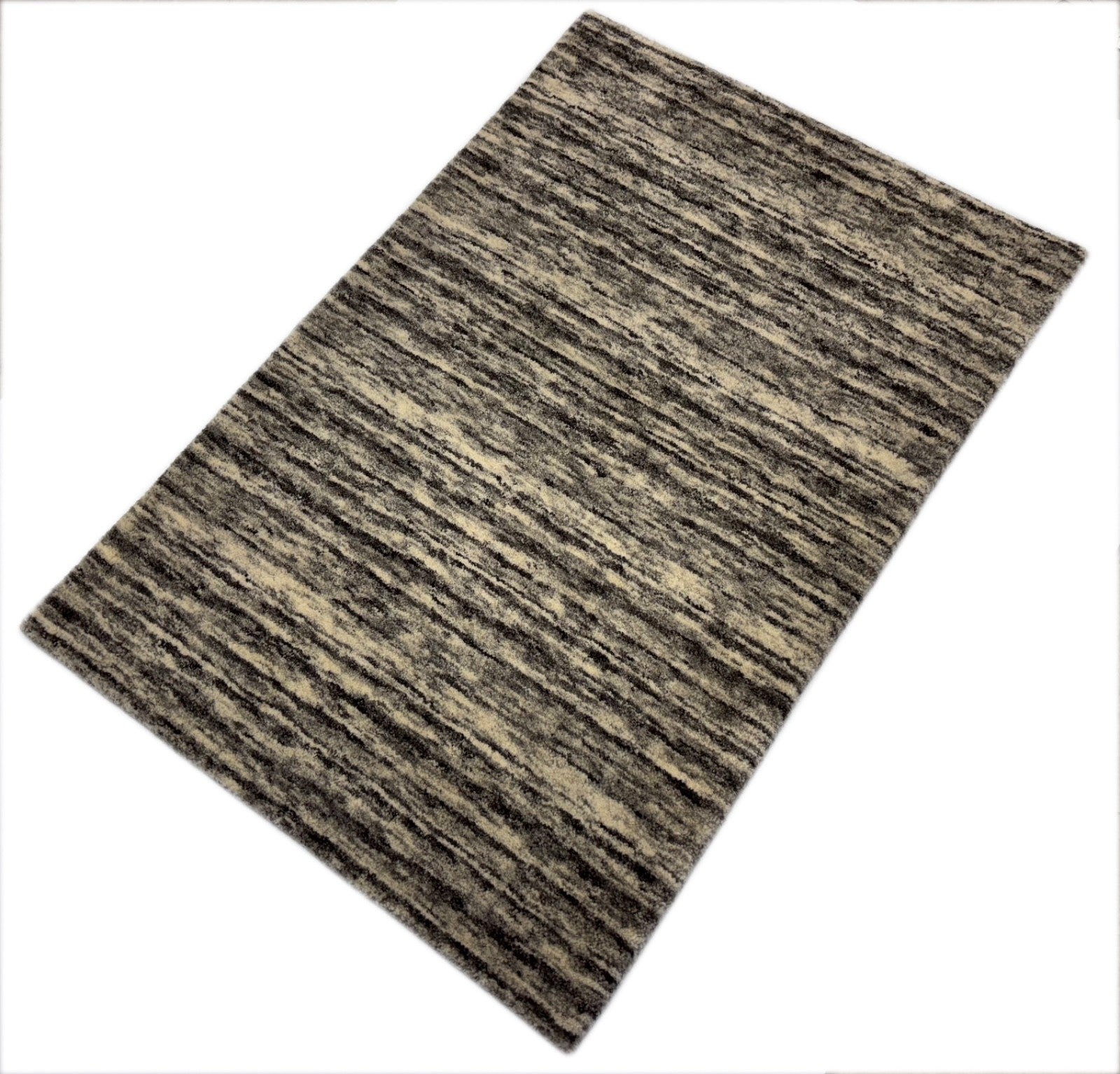 Handgewebter Wollteppich 60x90 cm Multigrau Modern Design Teppich D824