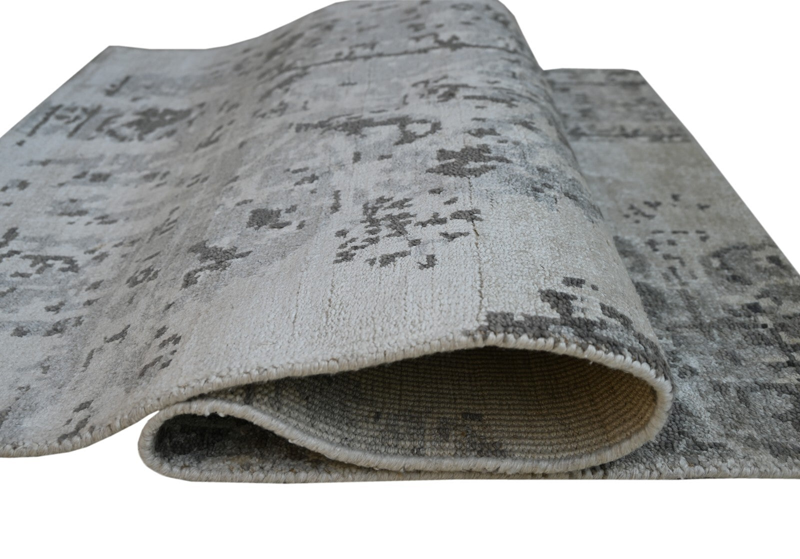 Moderna ročno vozlana bambusova preproga 90x150, vintage srebrna preproga za dnevno sobo SH150