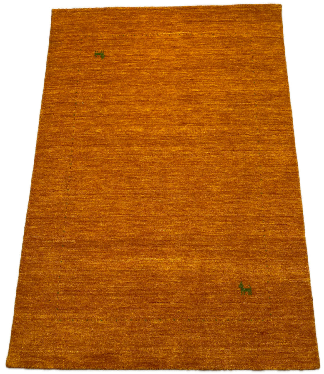 Gold Teppich 100% wolle Handgefertigter Hochwertig 124x180 cm S197