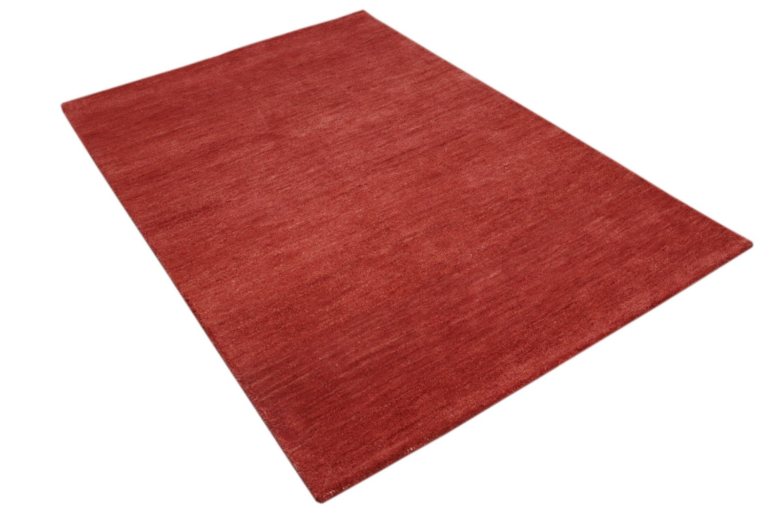 Gabbeh Teppich 100% Wolle Rot Uni Farbe 120x180 cm  Handgemacht PL12