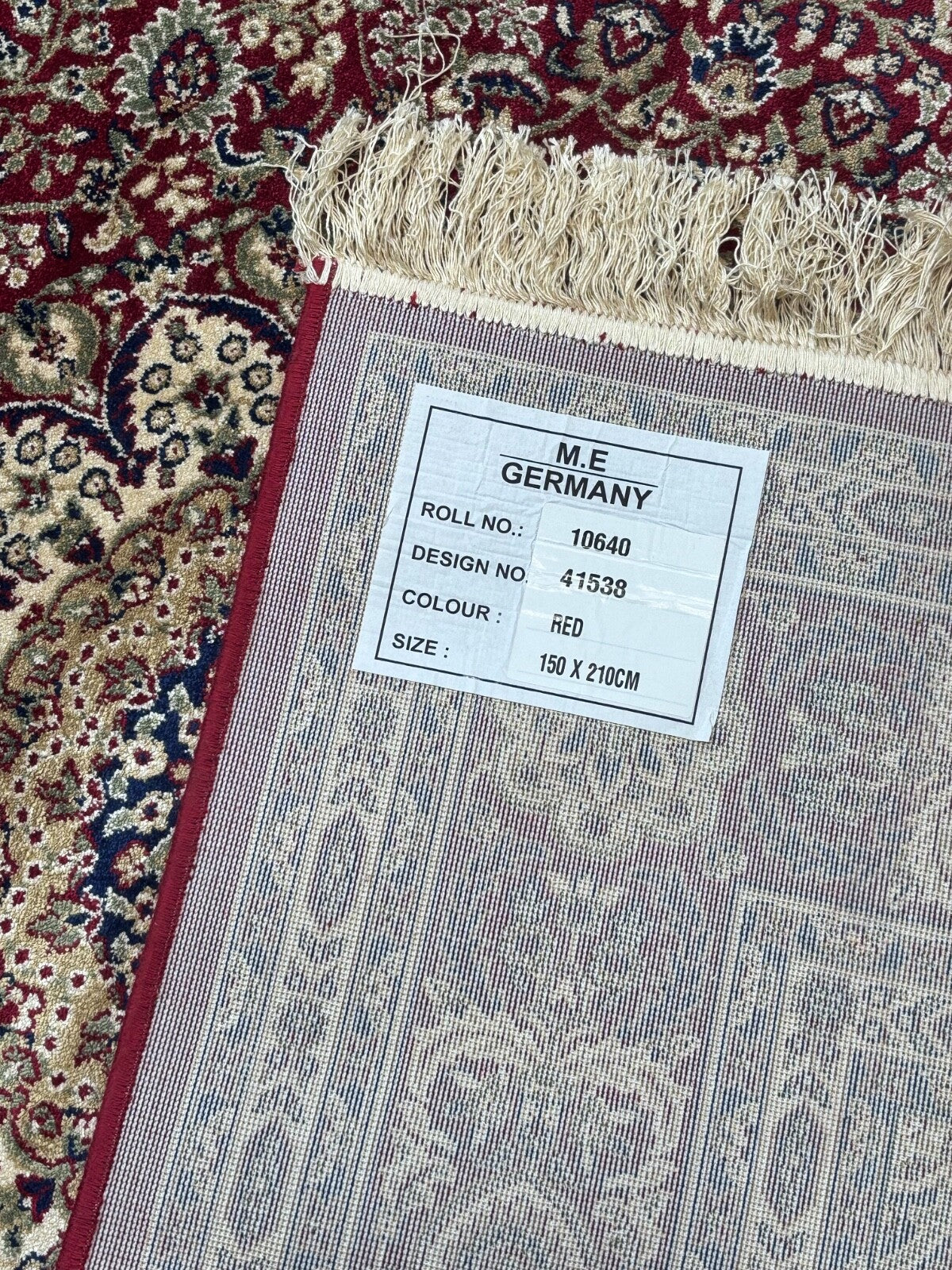 Kashmir Design Orientteppich 150x210 cm Viskose Seidenglanz Rot/Beige M38R