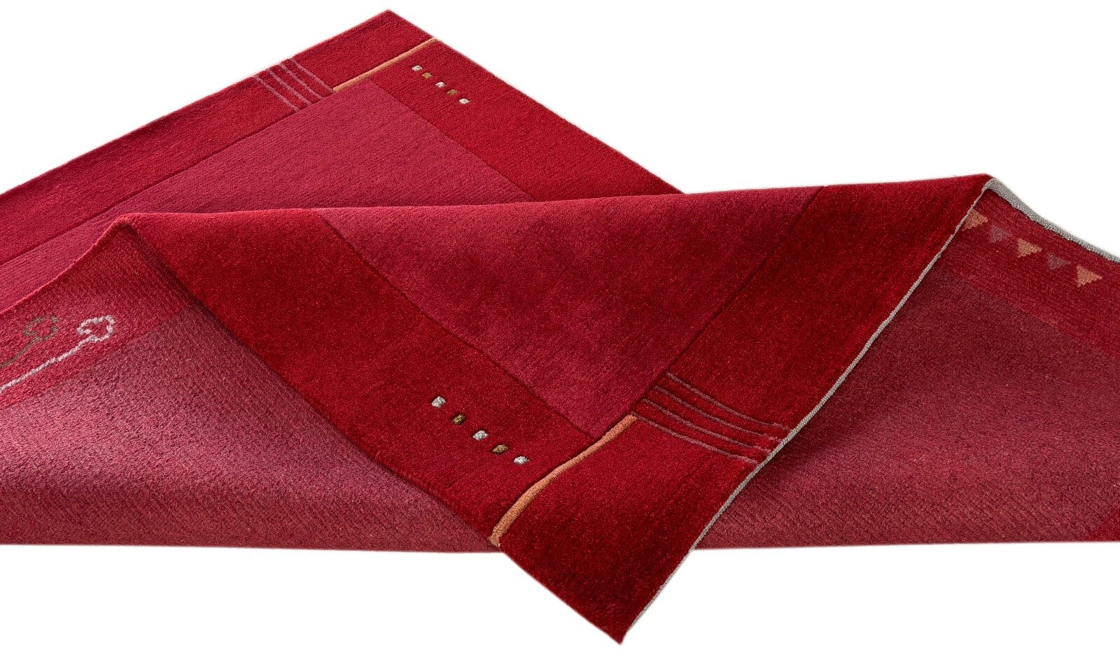 Rot Teppich Indo Nepal Handgeknüpft 100% Wolle 160X230 cm Orientteppich R14B