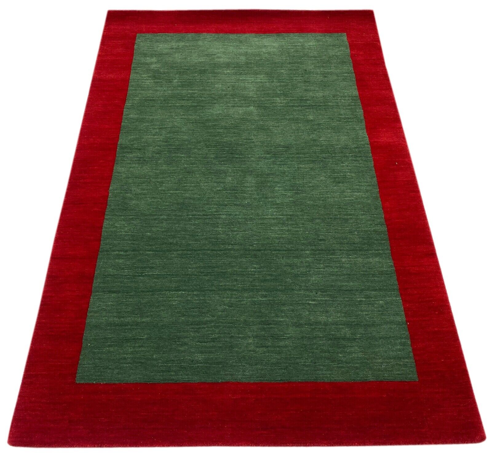 Grün Rot Teppich 100% Wolle Gabbeh 120x180 cm Handgewebt Home Deko WR156