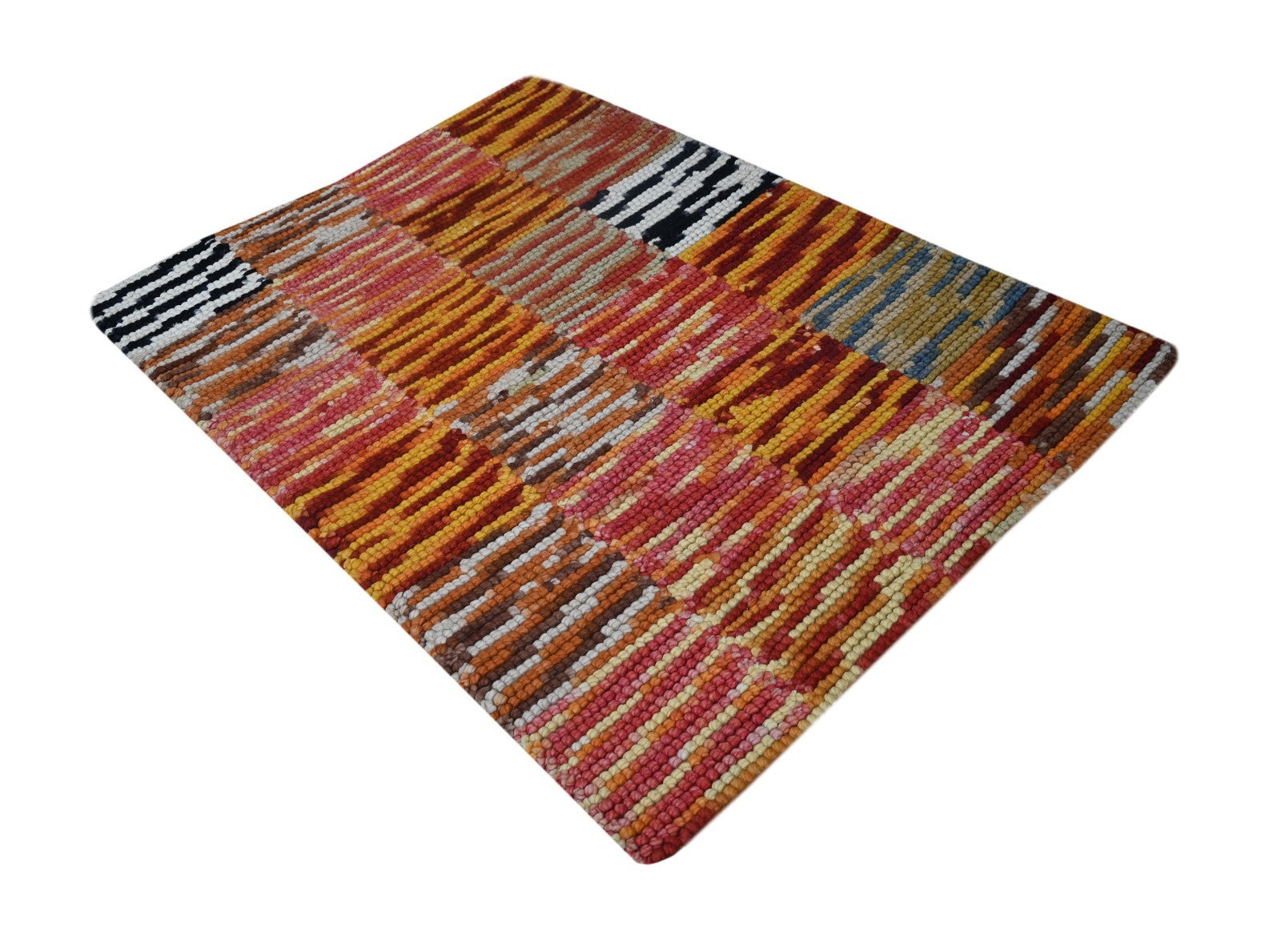 Bunter Wollteppich 150x240 cm Handgefertigt Modern Natur Teppich sh167