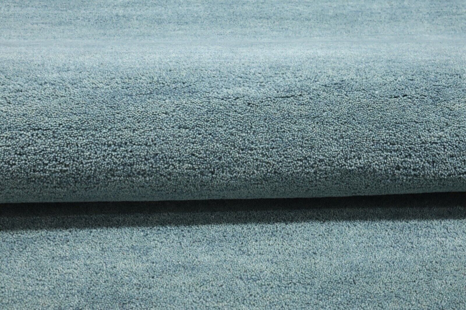 Teppich Hell Blau 100% Wolle 160X230 cm Handarbeit Handgetuftet T917