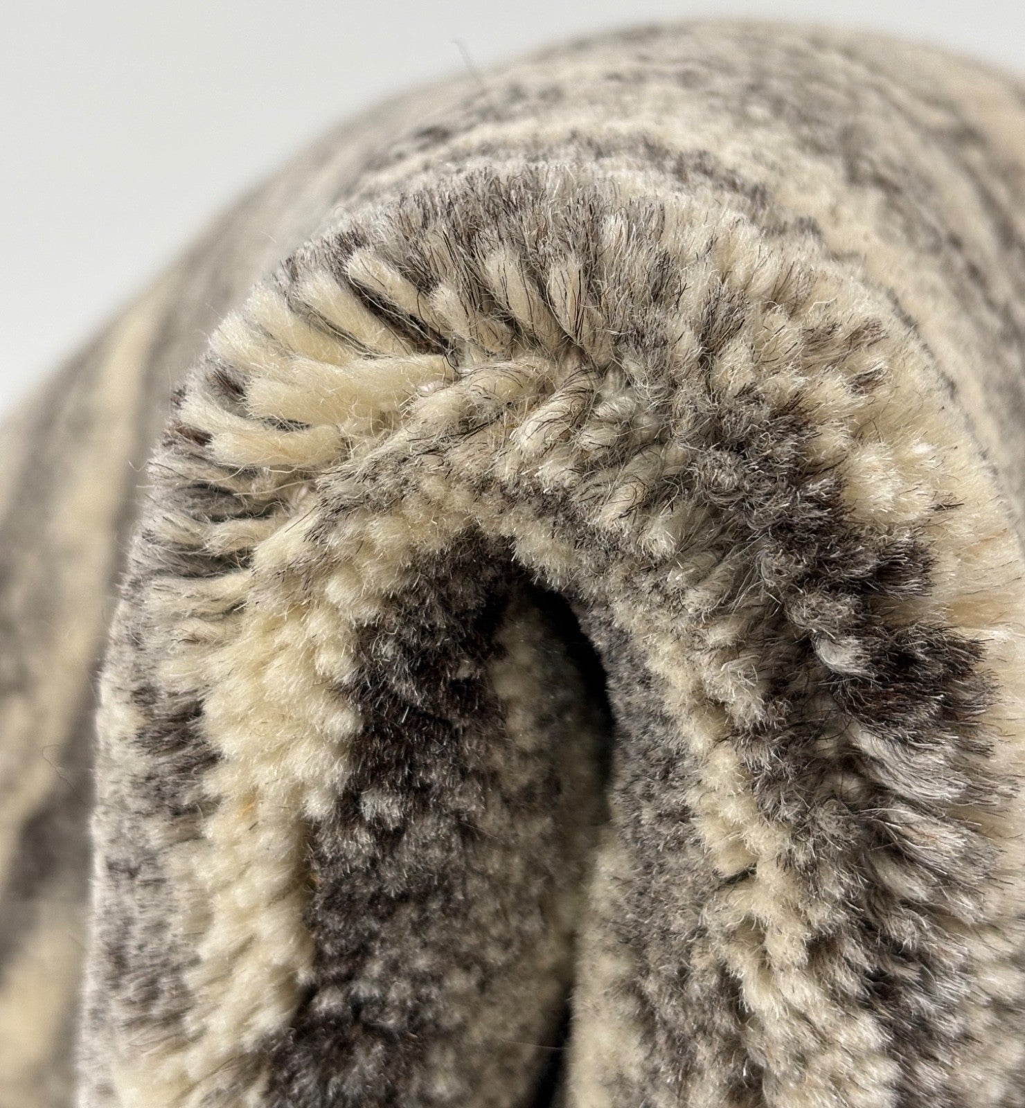 Handgewebter Wollteppich 60x90 cm Multigrau Modern Design Teppich D824