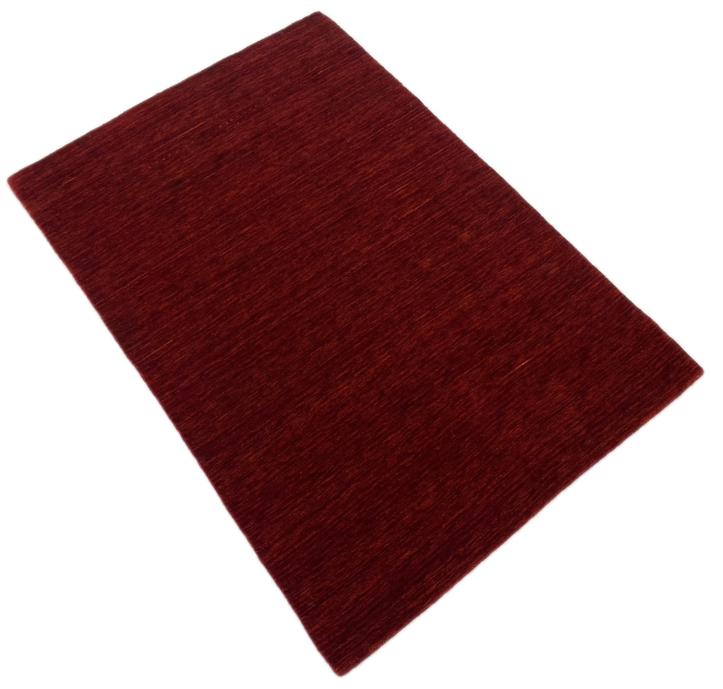 Dunkel Rot Teppich Handgefertigter Hochwertig Wollteppich 123x176 cm S193