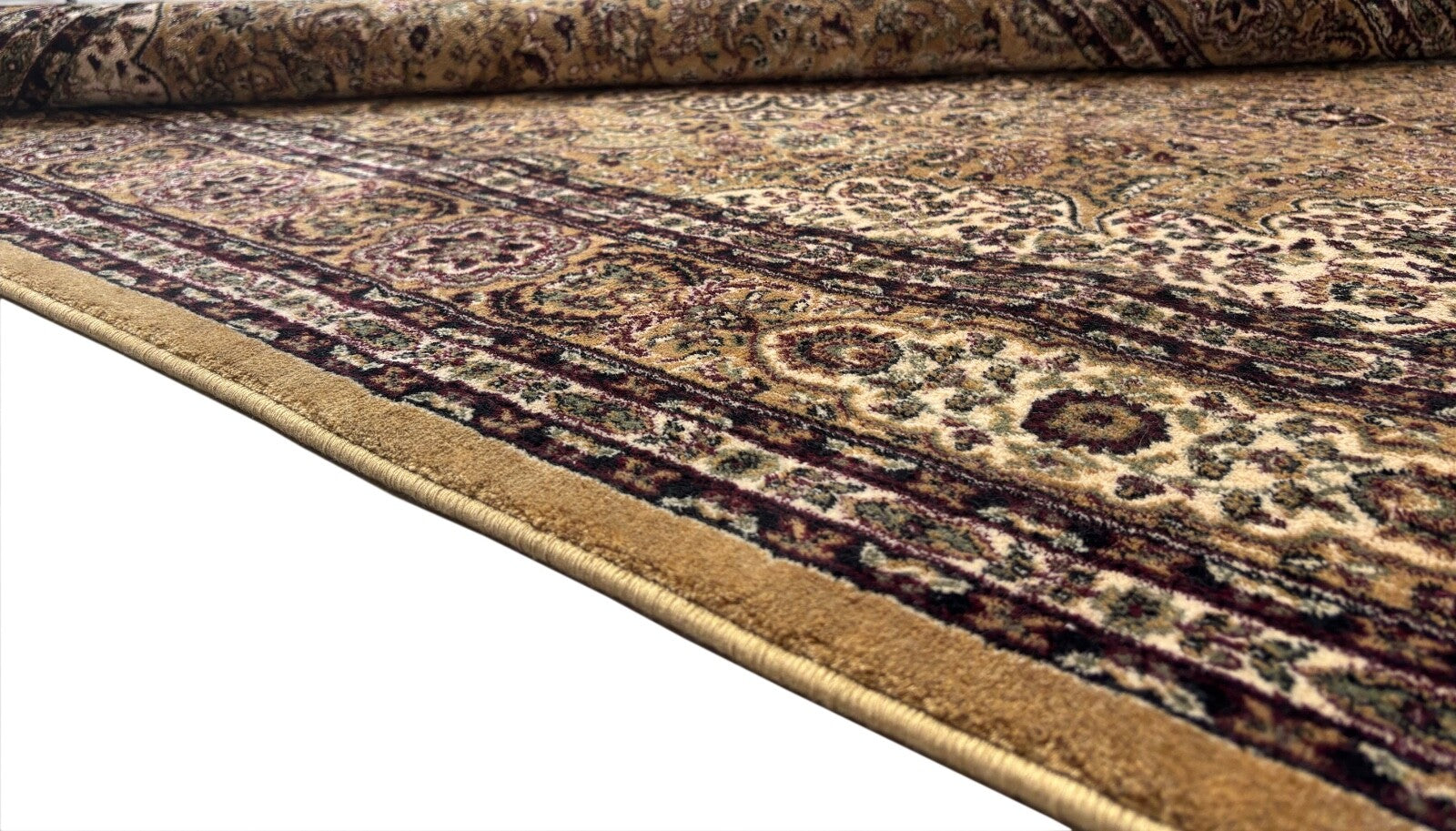 Orientteppich Kašmír Design Teppich Béžová Bordeaux Zlatá 150x210 cm M38G