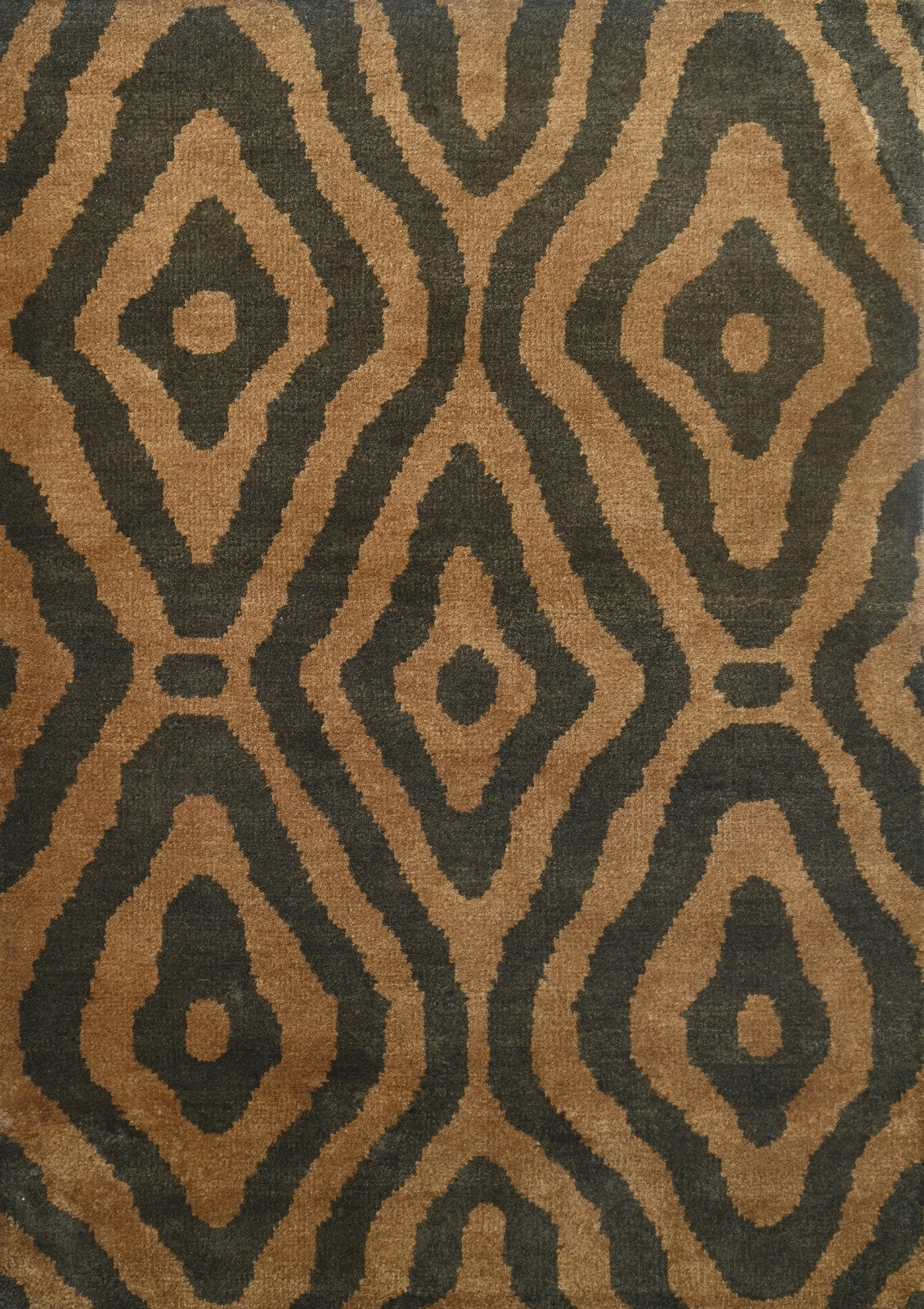 Modernes Handgeknüpfter Wolle 120x180 Vintage Gold Wohnzimmer Teppich SH162