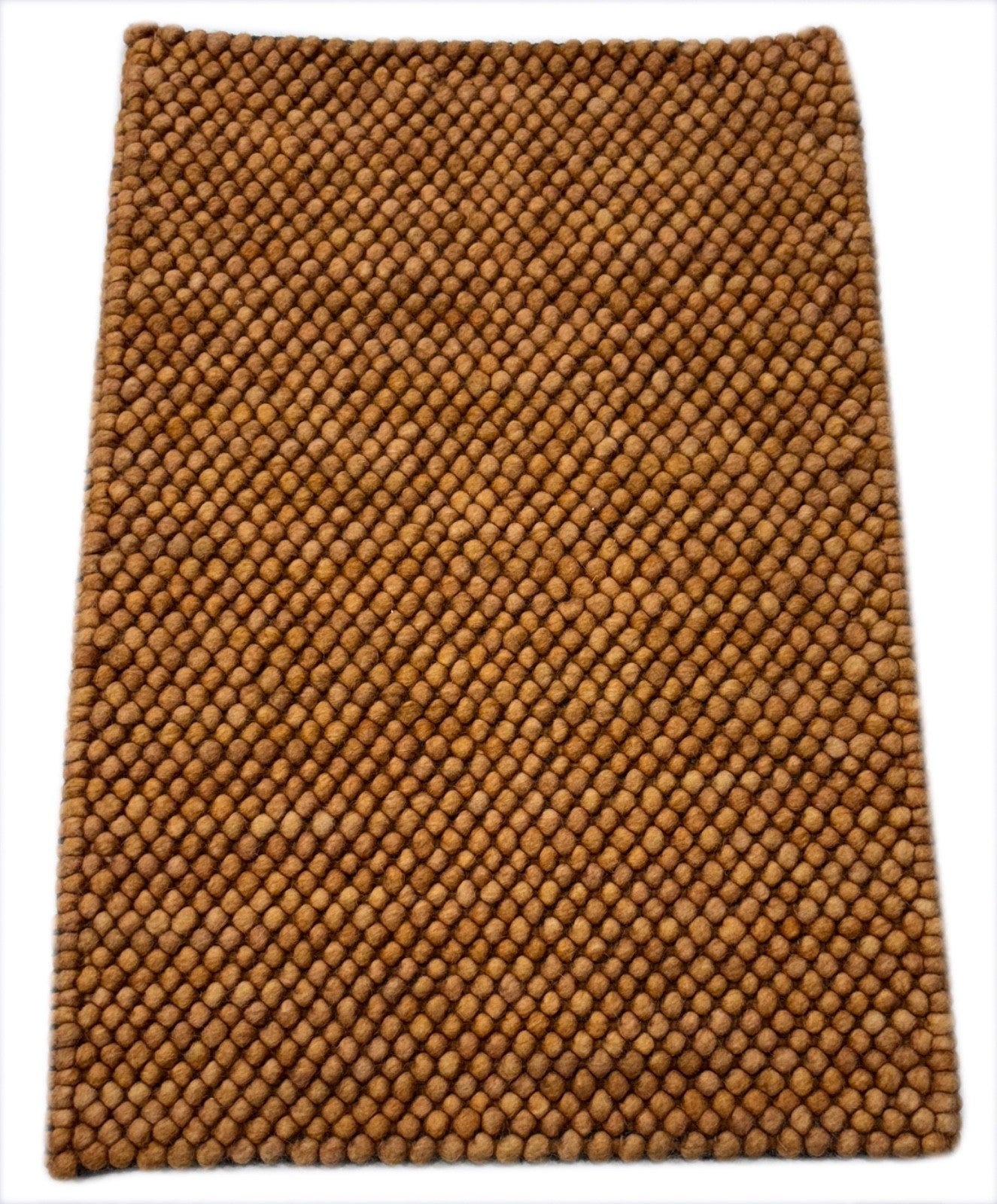 Handgefertigter Kilim Dhurry Flachgewebe design 60x90 Goldbraun Wolleteppich R97