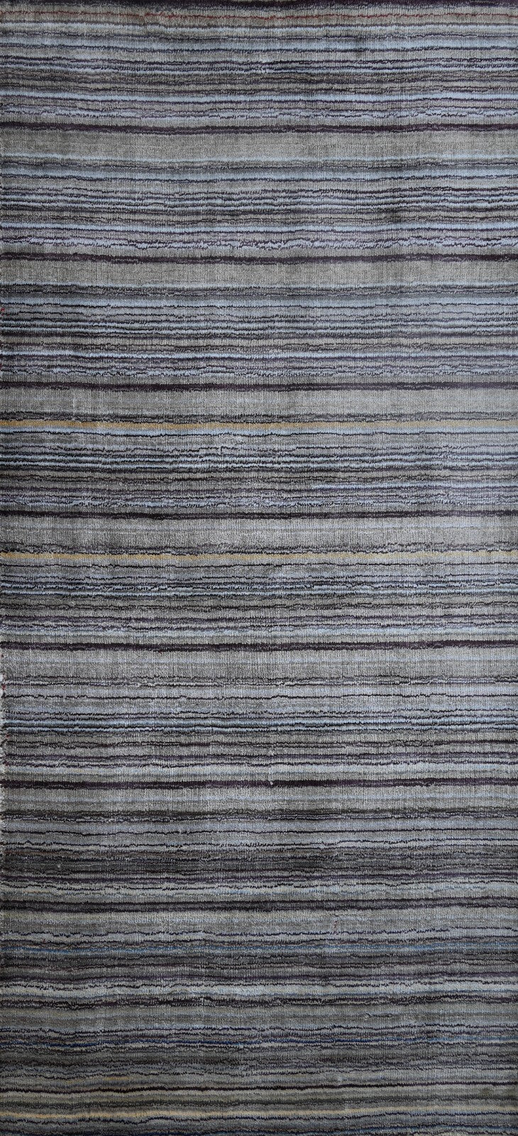 Handgewebter Teppich 70x140 Multi-Gold Glanzoptik  Seide Flach Wohnzimmer SH246