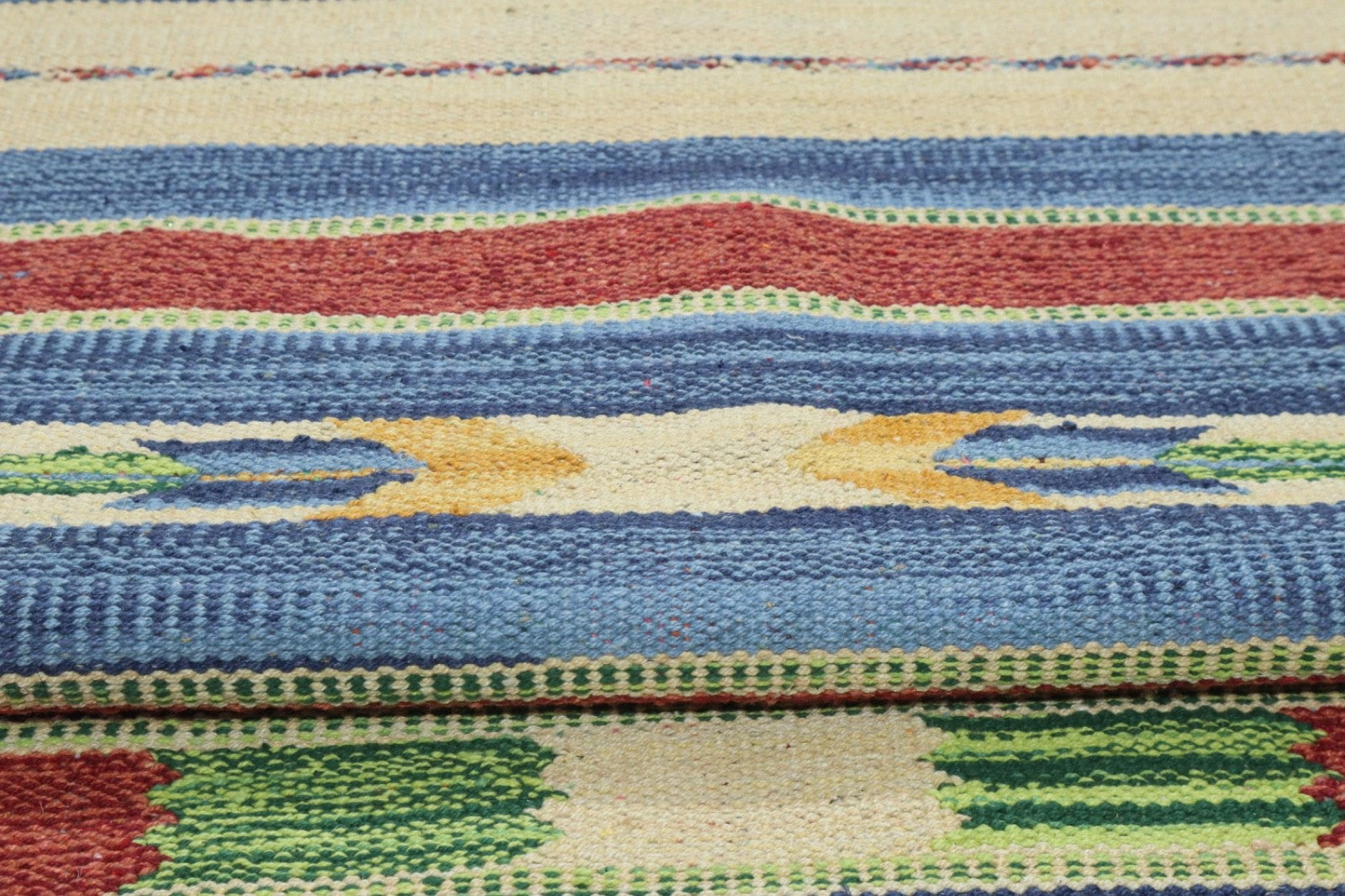 Kelim Teppich 100% Baumwolle flach gewebt mit Fransen Kilim Dhurrie 8 Designs CT