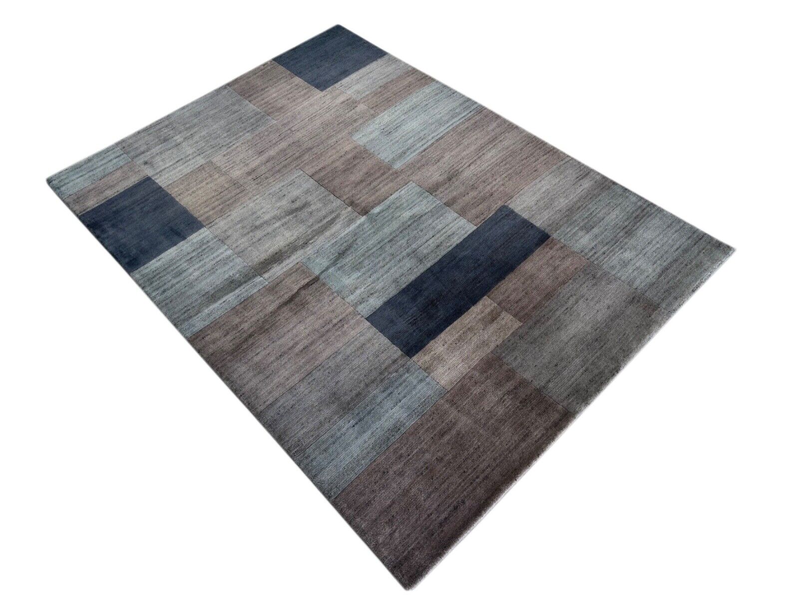 Nepal Handgeknüpft Naturfarben Teppich Grau Blau 170X240 cm 100% Wolle st10