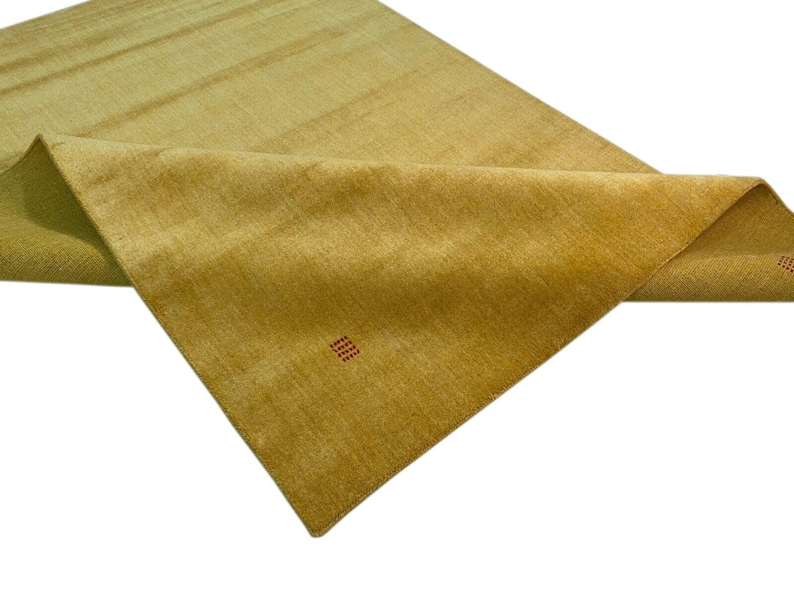 Gabbeh Teppich 100% Wolle 170x240 cm Gold Handgewebt Orientteppich KS
