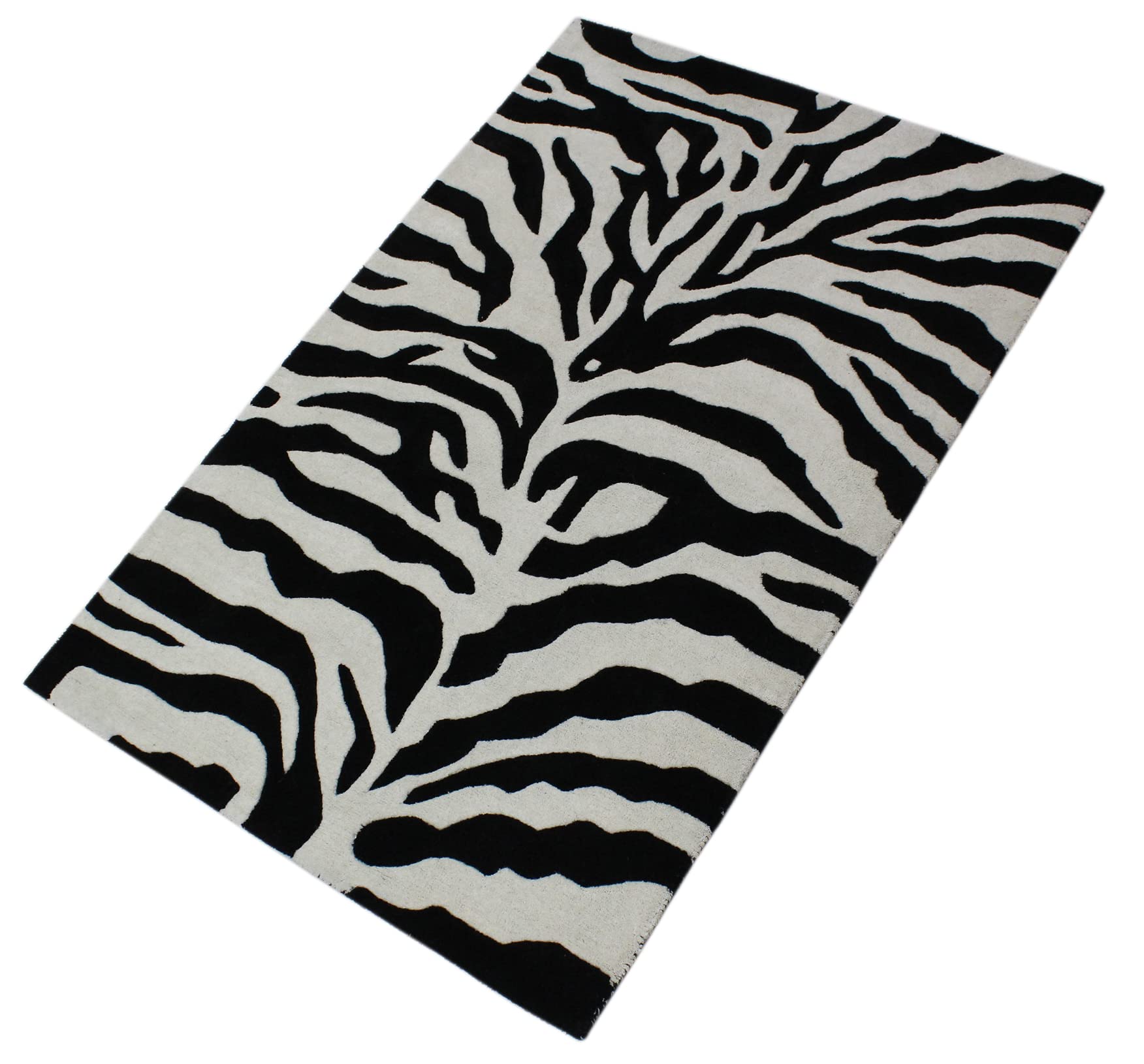 Schwarz Beige 100% Wolle Teppich Handarbeit (ME-5, 120 x 180 cm)