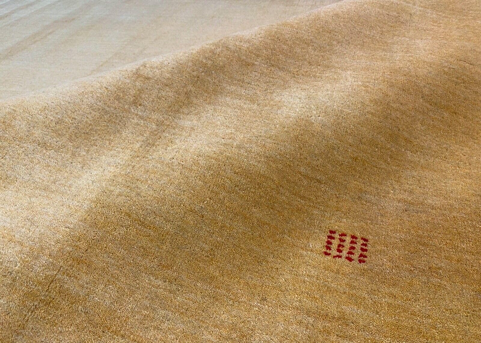 Gabbeh Teppich 100% Wolle 170x240 cm Gold Handgewebt Orientteppich KS
