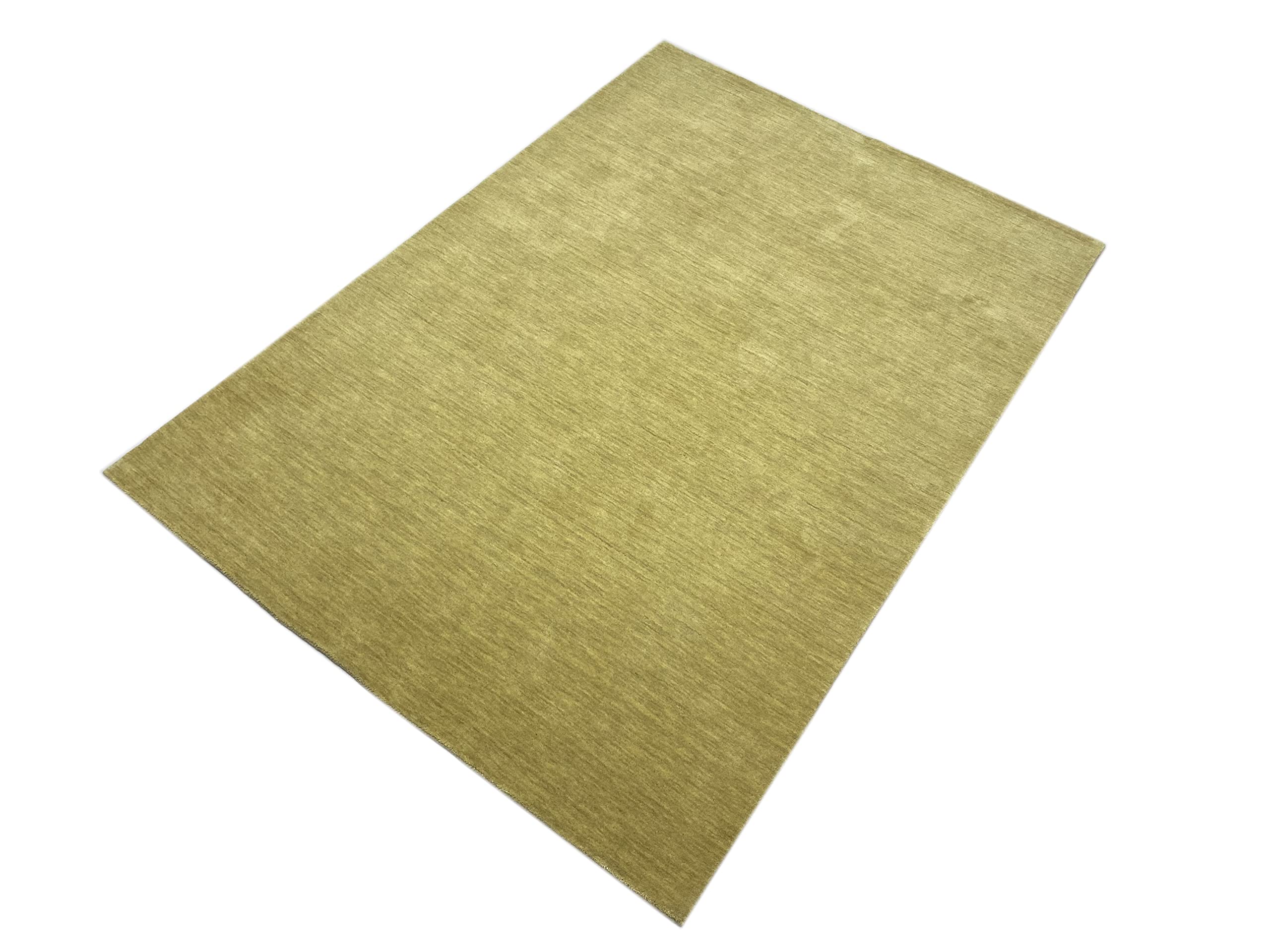 Teppich 100% Wolle Gabbeh 170x240 cm Handgewebt einfarbig gefärbt