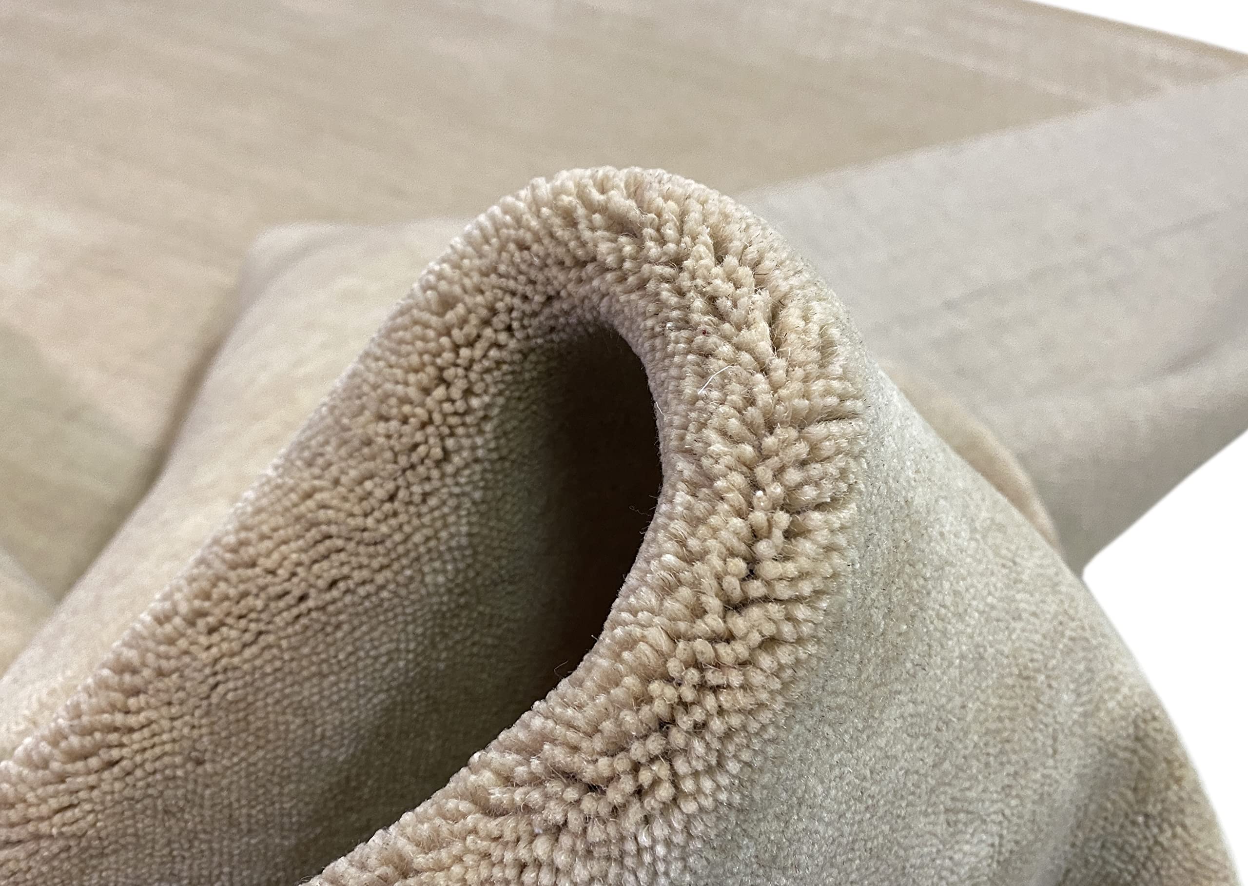 Gabbeh Beige Teppich 100% Wolle Handgewebt Orientteppich Loom Lori (70 x 140 cm, Beige)