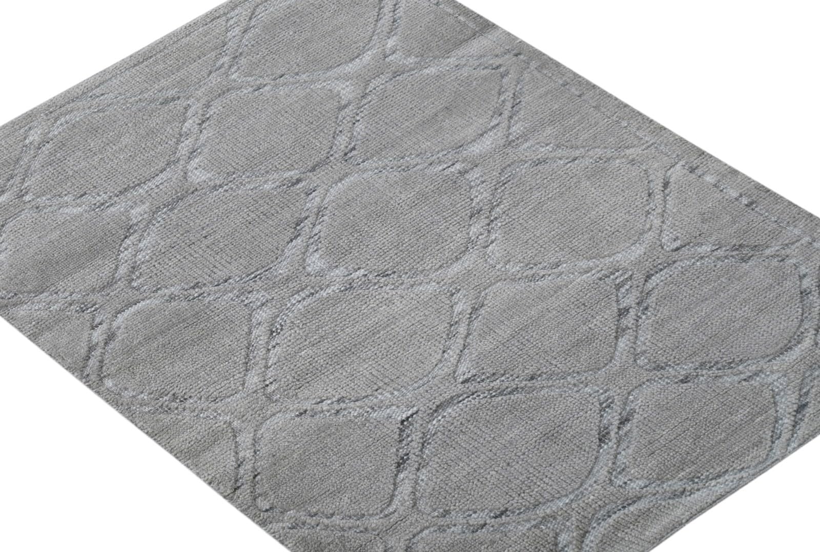 Modernes Handgeknüpfter Wolle 90x150 Compatible with Vintage grau Wohnzimmer Teppich SH184