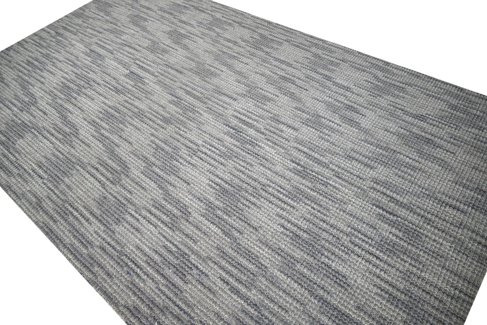 Handgewebter Teppich 150x240 Grau Glanzoptik Wolle Flach Wohnzimmer SH101