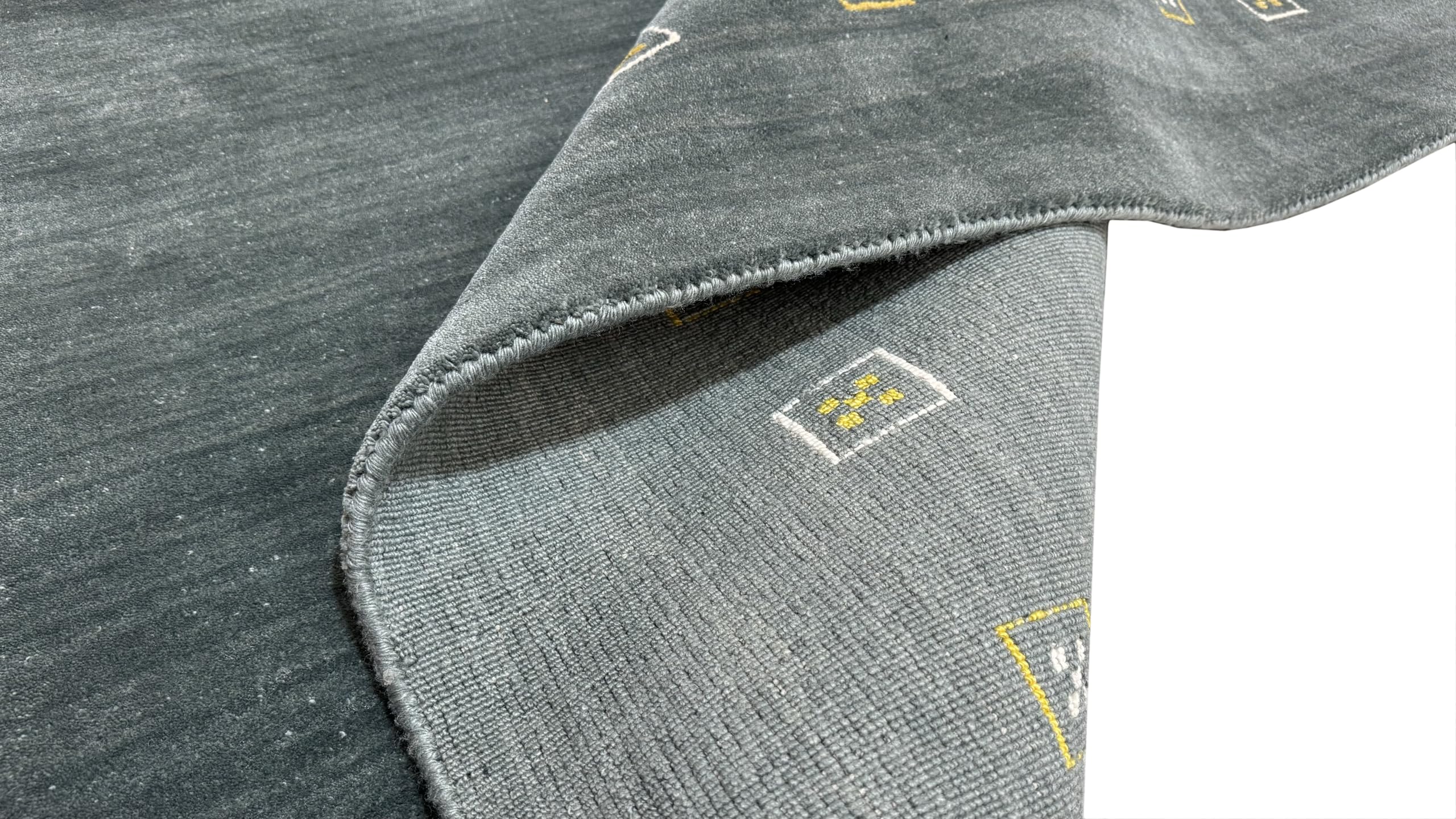 Moderner Teppich 170x240 cm Handgefertigt Handloom aus Wolle & Bamboo Silk/Viskose – Design Teppich Grün Petrol mit Geometrischem Muster für Wohnzimmer & Schlafzimmer WR98