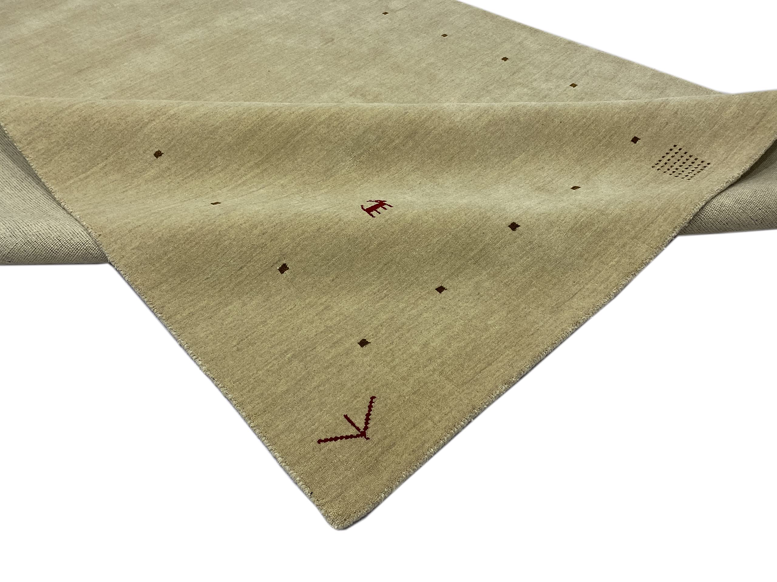 WAWA Teppich Handgefertigter orientalischer Gabbeh Teppich aus 100% Wolle Loom Handgewebte