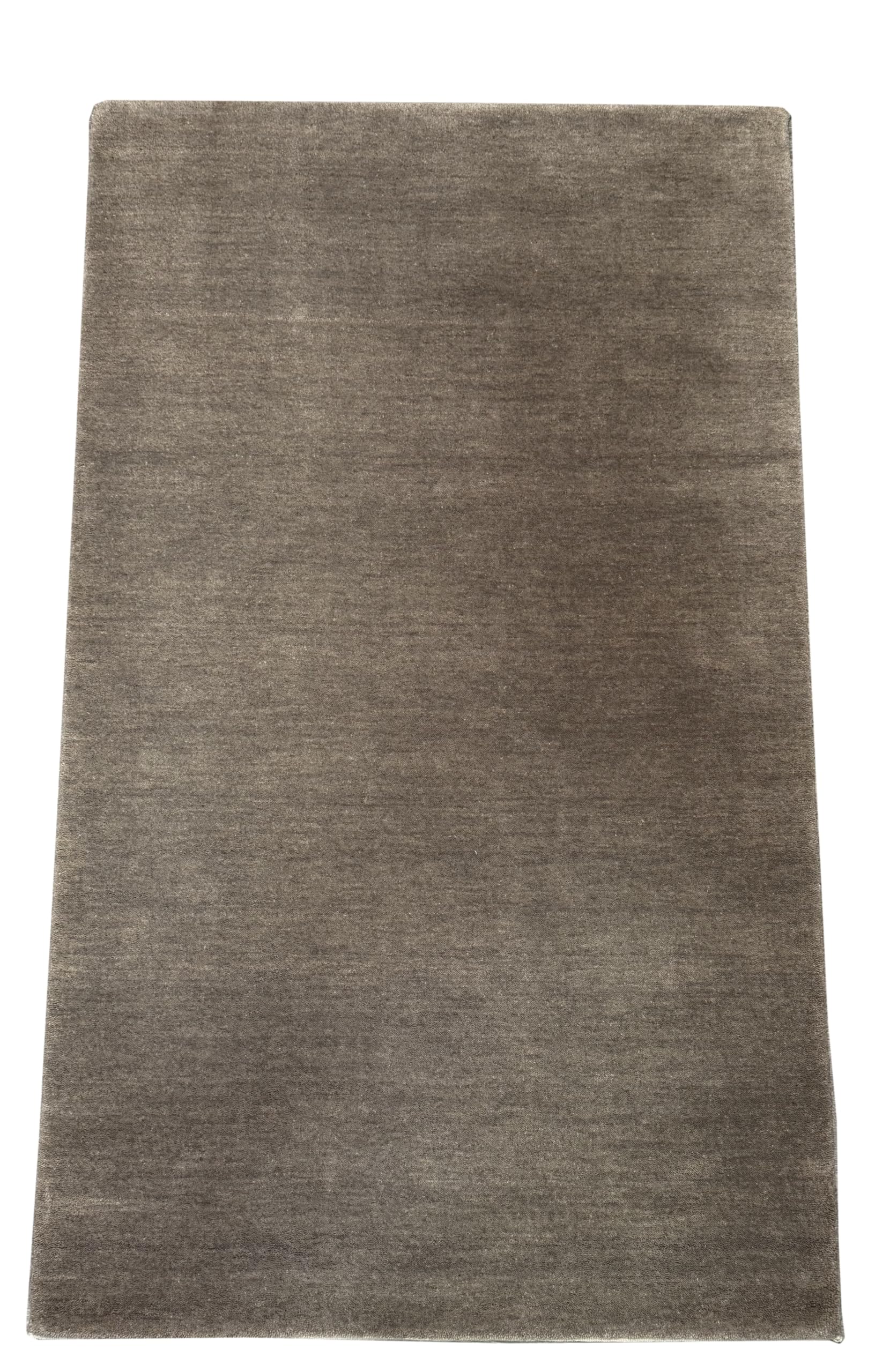 Taup Grau Teppich 100% Wolle 90x160 cm Handgewebt einfarbig gefärbt Uni AN2