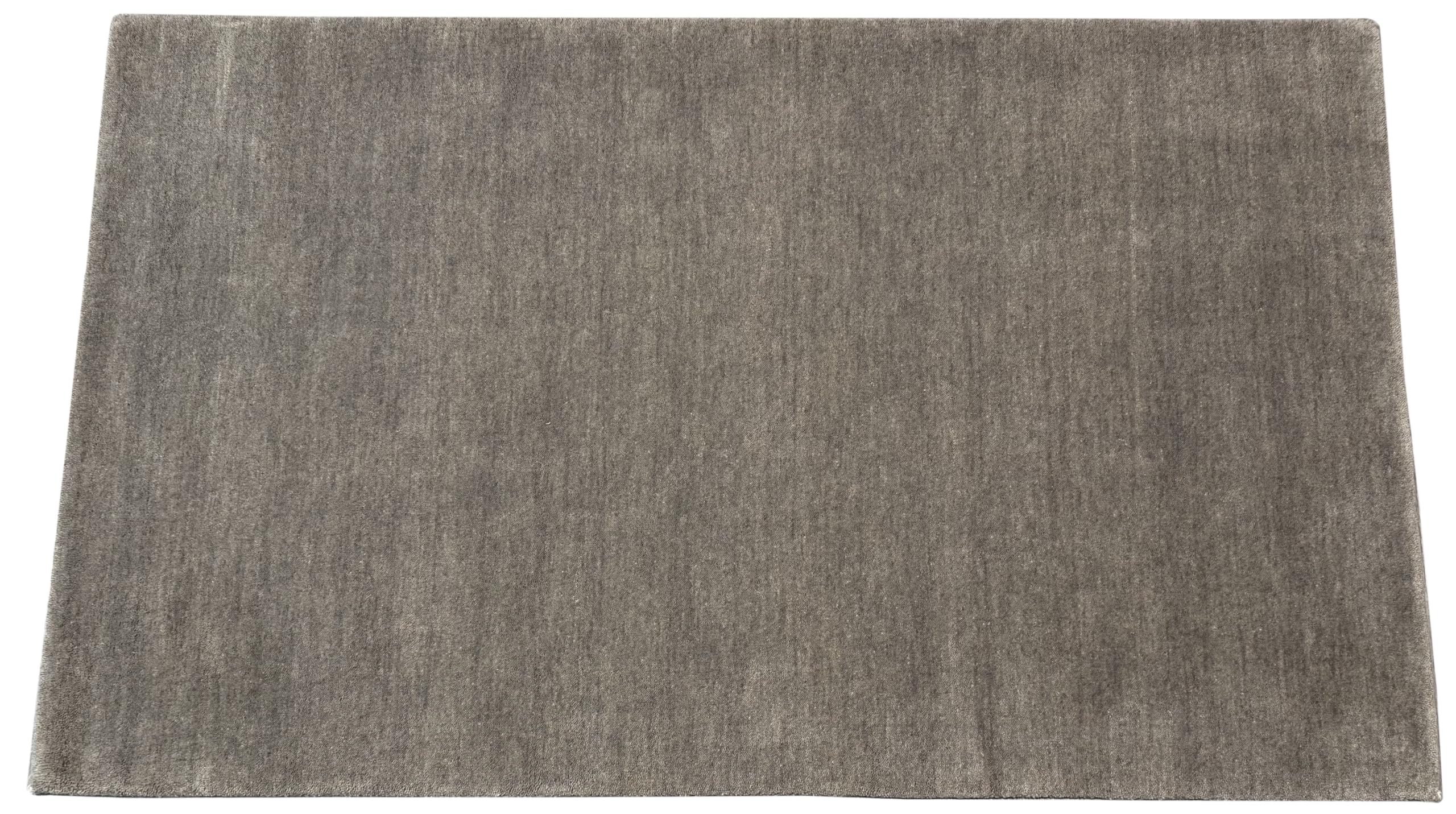 Taup Grau Teppich 100% Wolle 90x160 cm Handgewebt einfarbig gefärbt Uni AN2