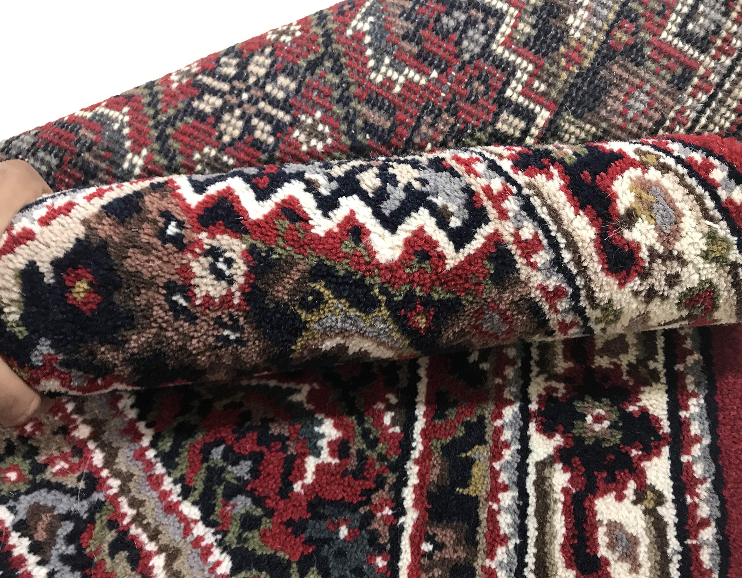 WAWA TEPPICHE Orientteppich Bidjar Handgeknüpft ROT Cream Teppich~ 100% Wolle