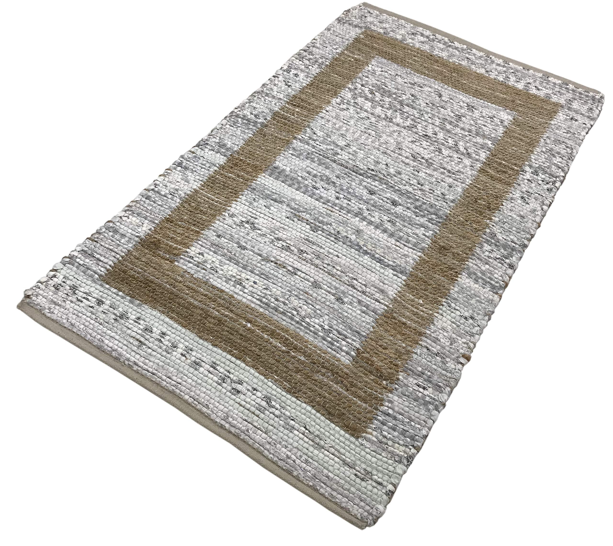 WAWA TEPPICHE Beidseitig Nutzbar Chindi Kelim Durry Teppich Handgearbeiteter, 4 Größen Dhurrie