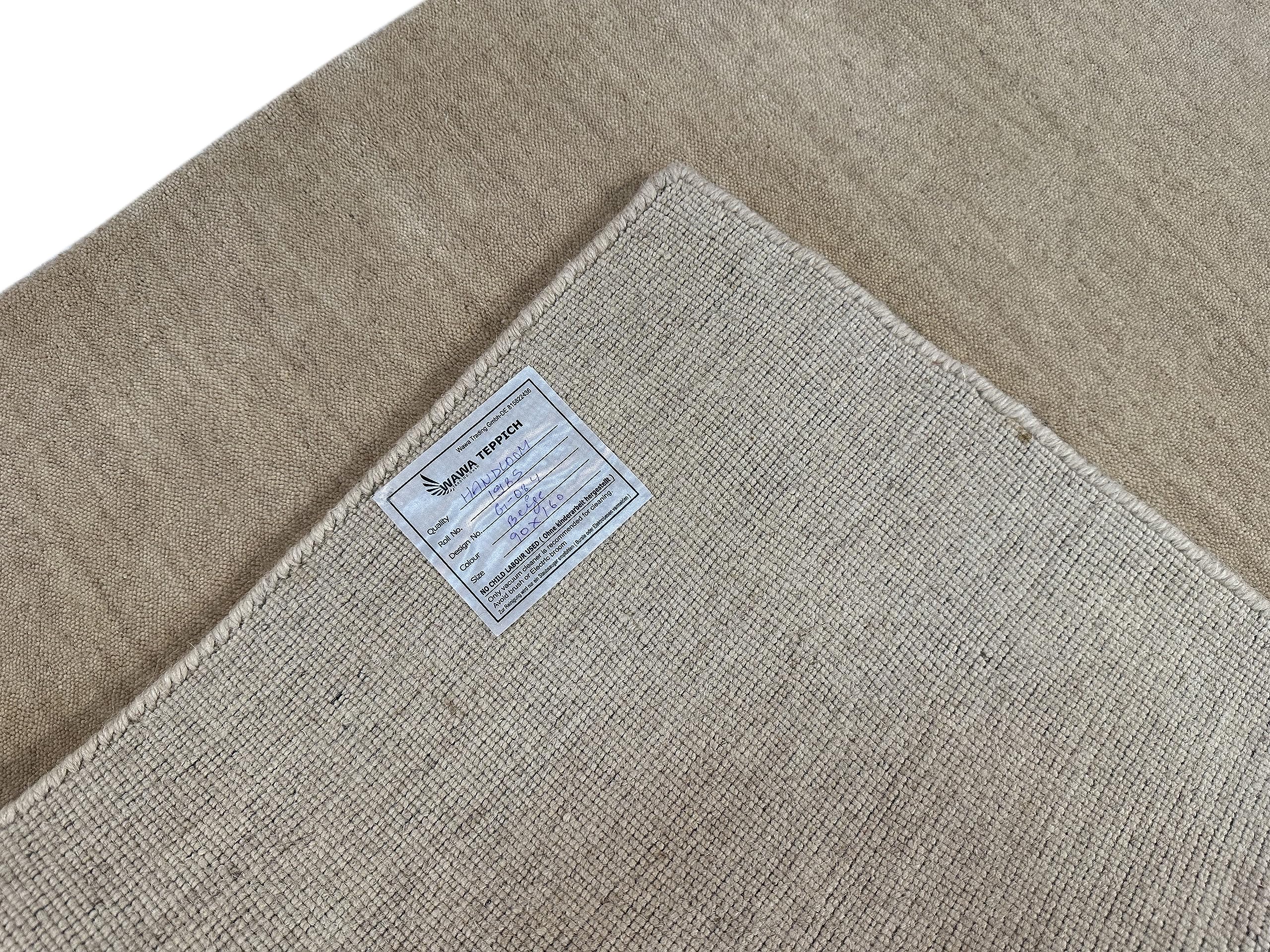 Gabbeh Beige Teppich 100% Wolle Handgewebt Orientteppich Loom Lori (70 x 140 cm, Beige)