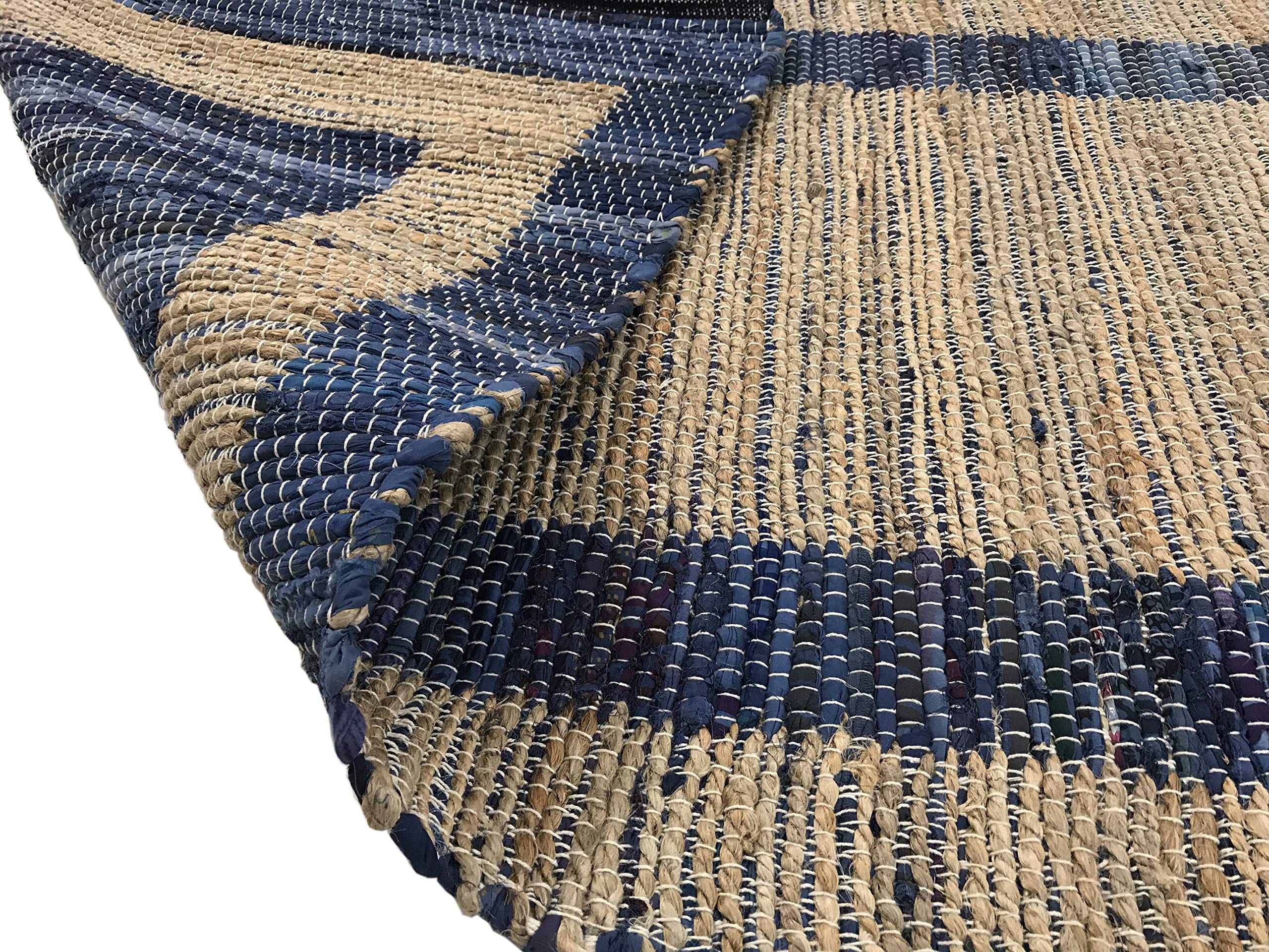 WAWA TEPPICHE Beidseitig Nutzbar Chindi Kelim Durry Teppich Handgearbeiteter, 4 Größen Dhurrie