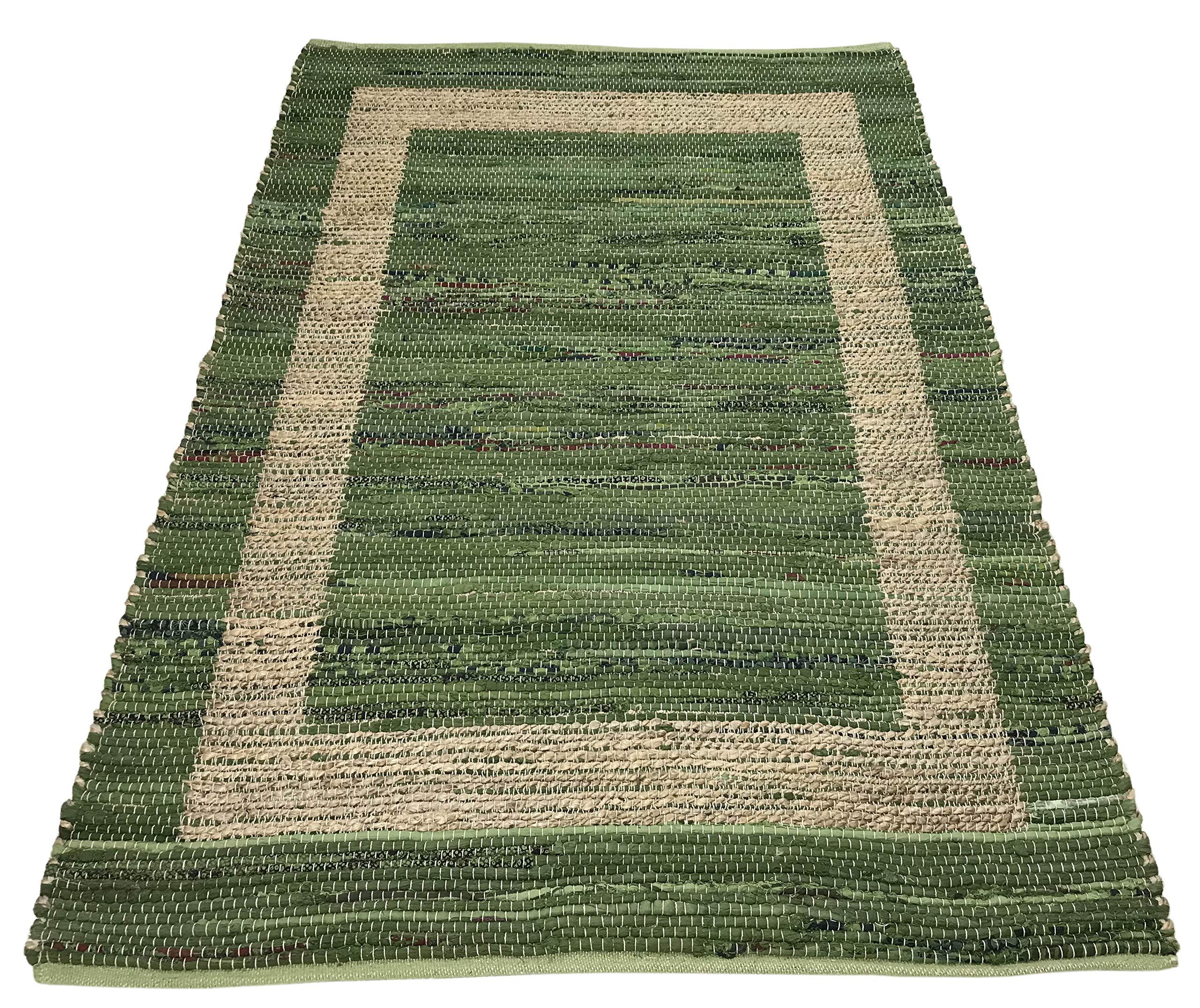 WAWA TEPPICHE Beidseitig Nutzbar Chindi Kelim Durry Teppich Handgearbeiteter, 4 Größen Dhurrie