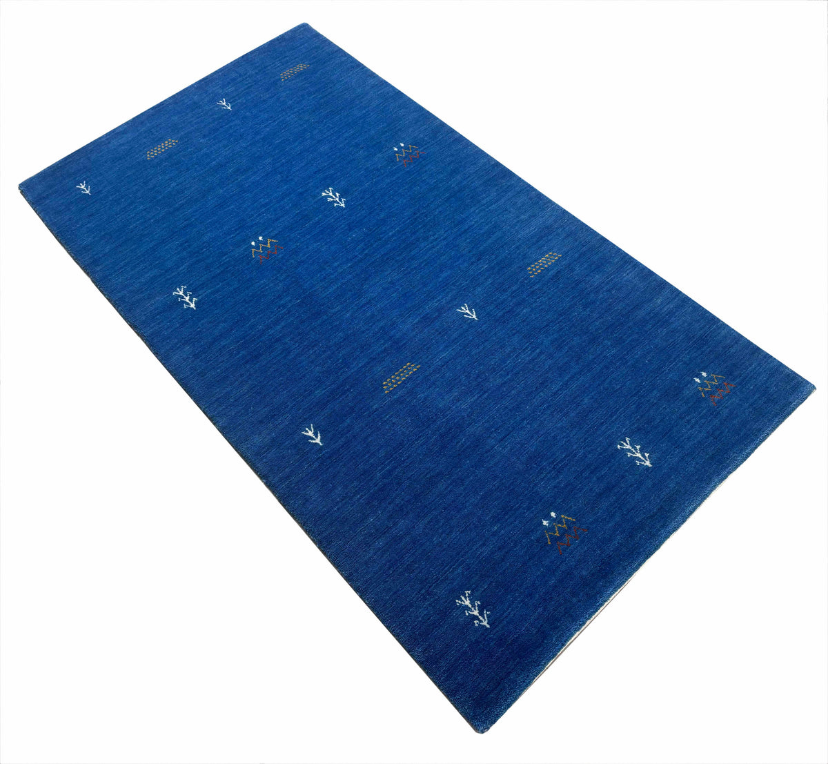 G64T6 Teppich blau 90 x 160 cm – Originalaufnahme auf weißem Hintergrund