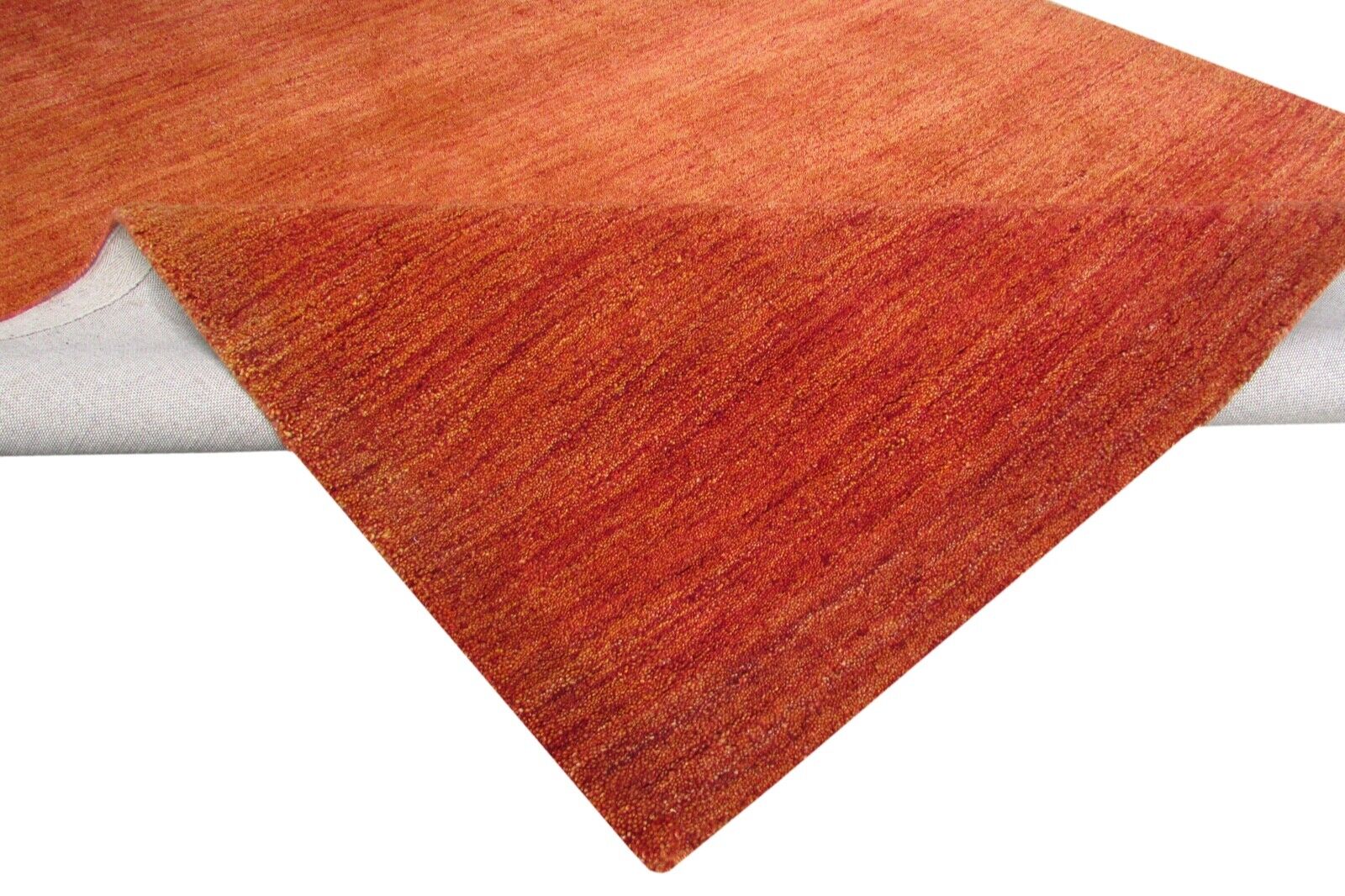 orange terracotta Gabbeh Teppich 100% Wolle 170X240 cm uni Handgetuftet T878