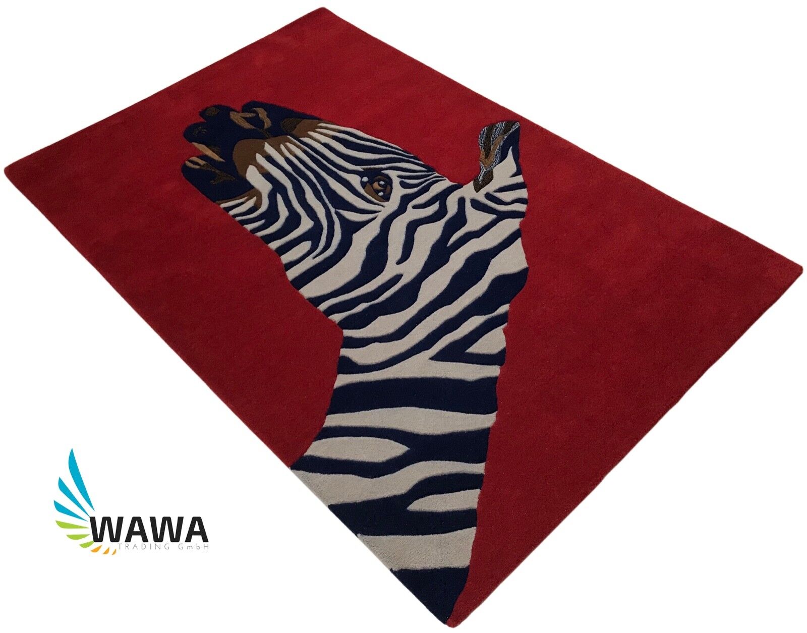 Rot Teppich 120X180 CM Handarbeit 100% Wolle Designer Handgetuftet Zebra Hand