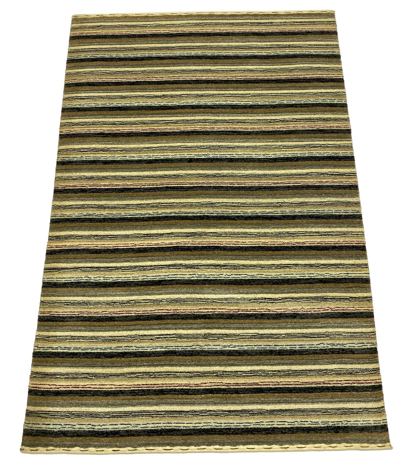 Gabbeh Teppich 100% Wolle Grau Beige Braun loom lori Handgewebt 128x184 cm S157