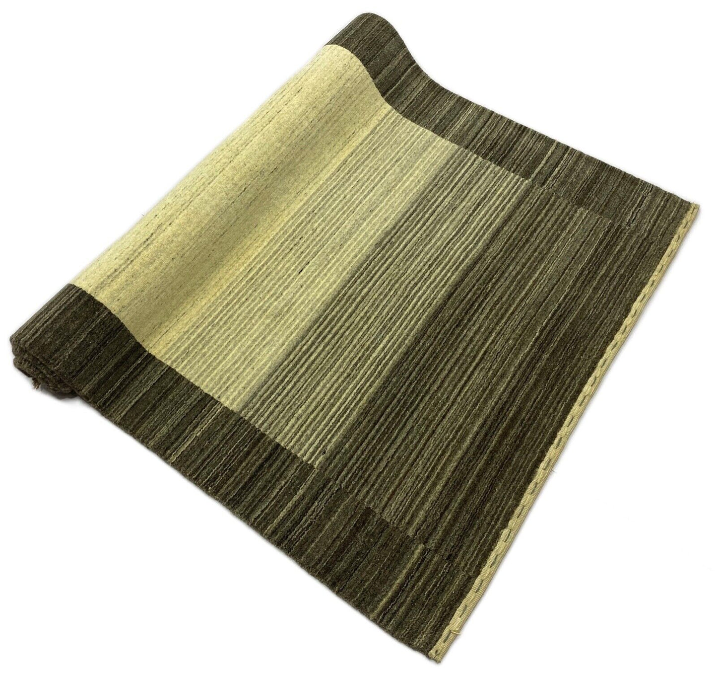Gabbeh Teppich Braun Grau 100% Wolle Beige loom lori Handgewebt 120x188 cm S75