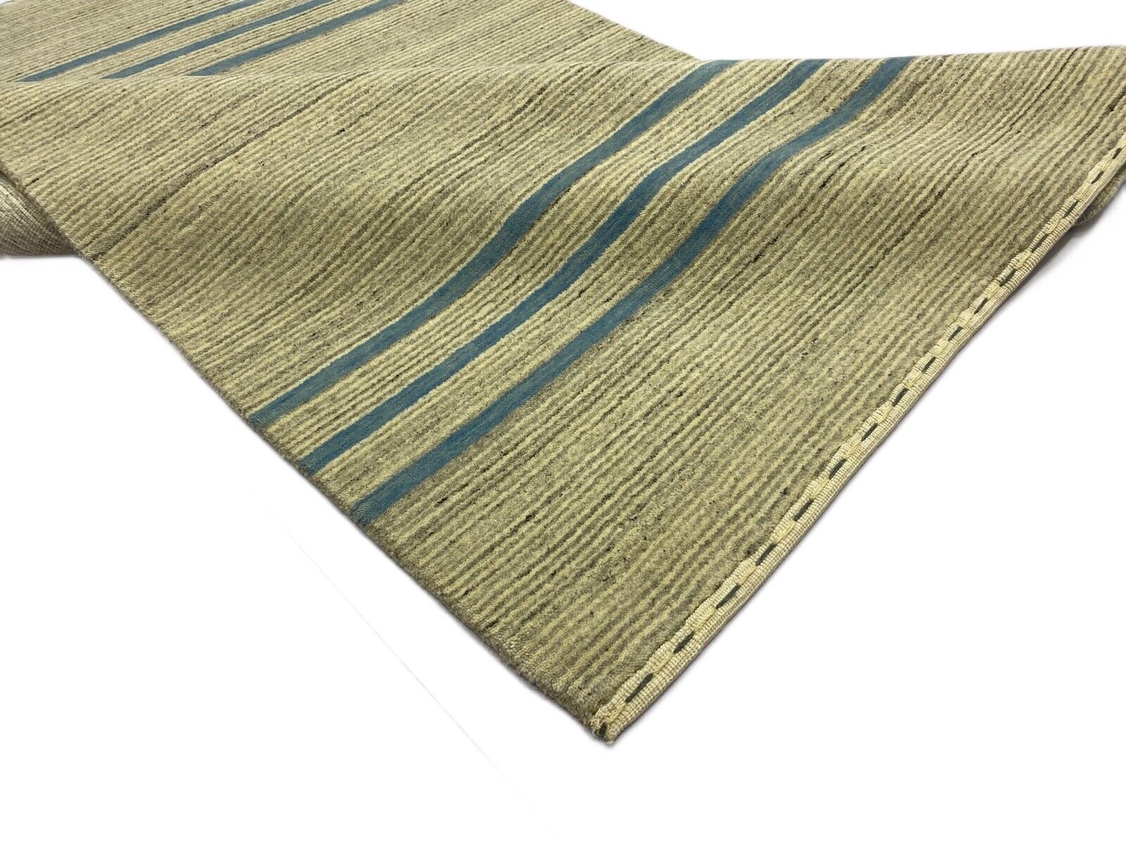 Teppich 100% Wolle Beige Grau Gabbeh lori Handgewebt 123x186 cm Naturwolle S102