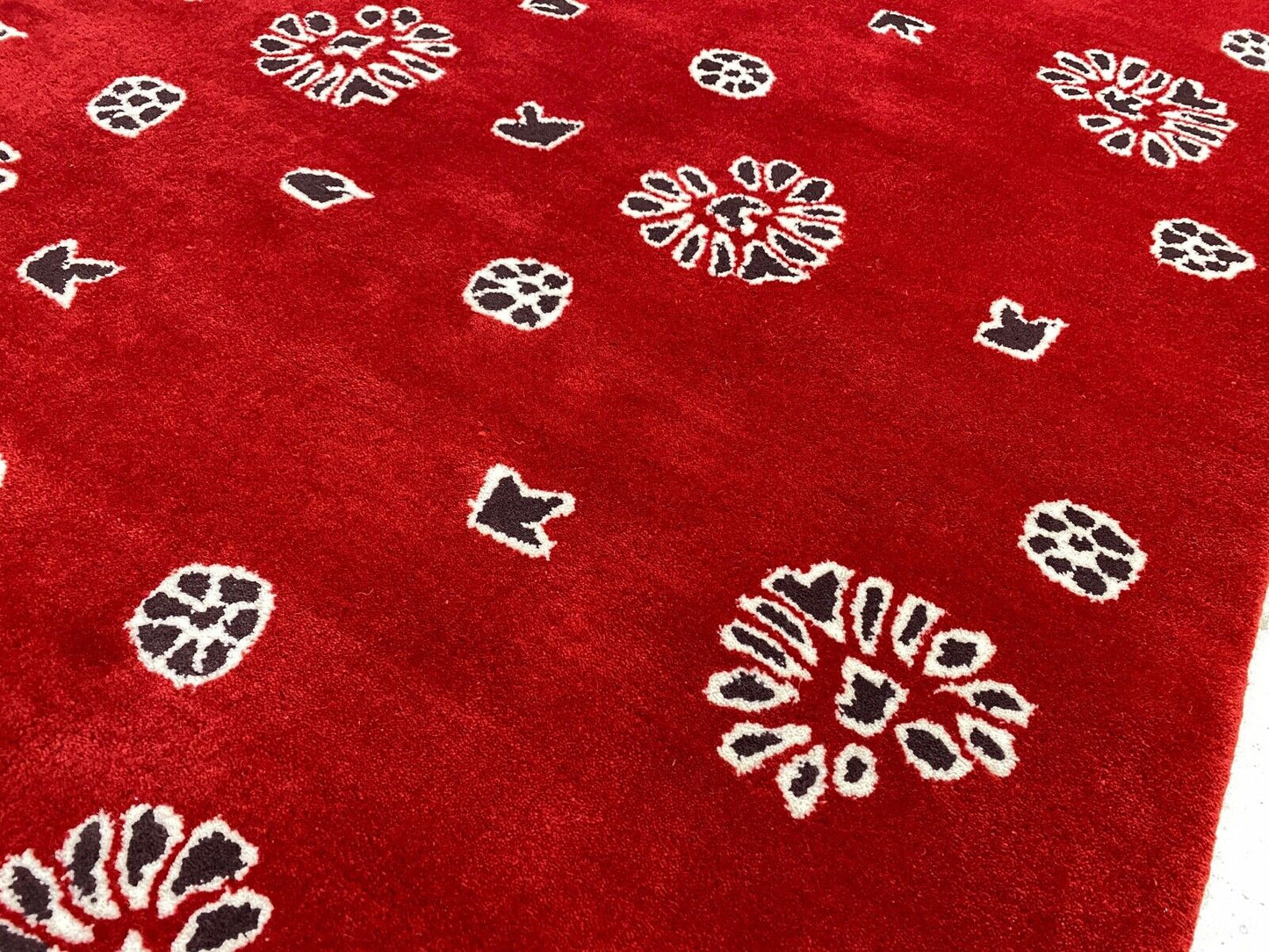 Rot Designer Teppich 100X150 CM Handarbeit 100% Wolle Handgetuftet WT2