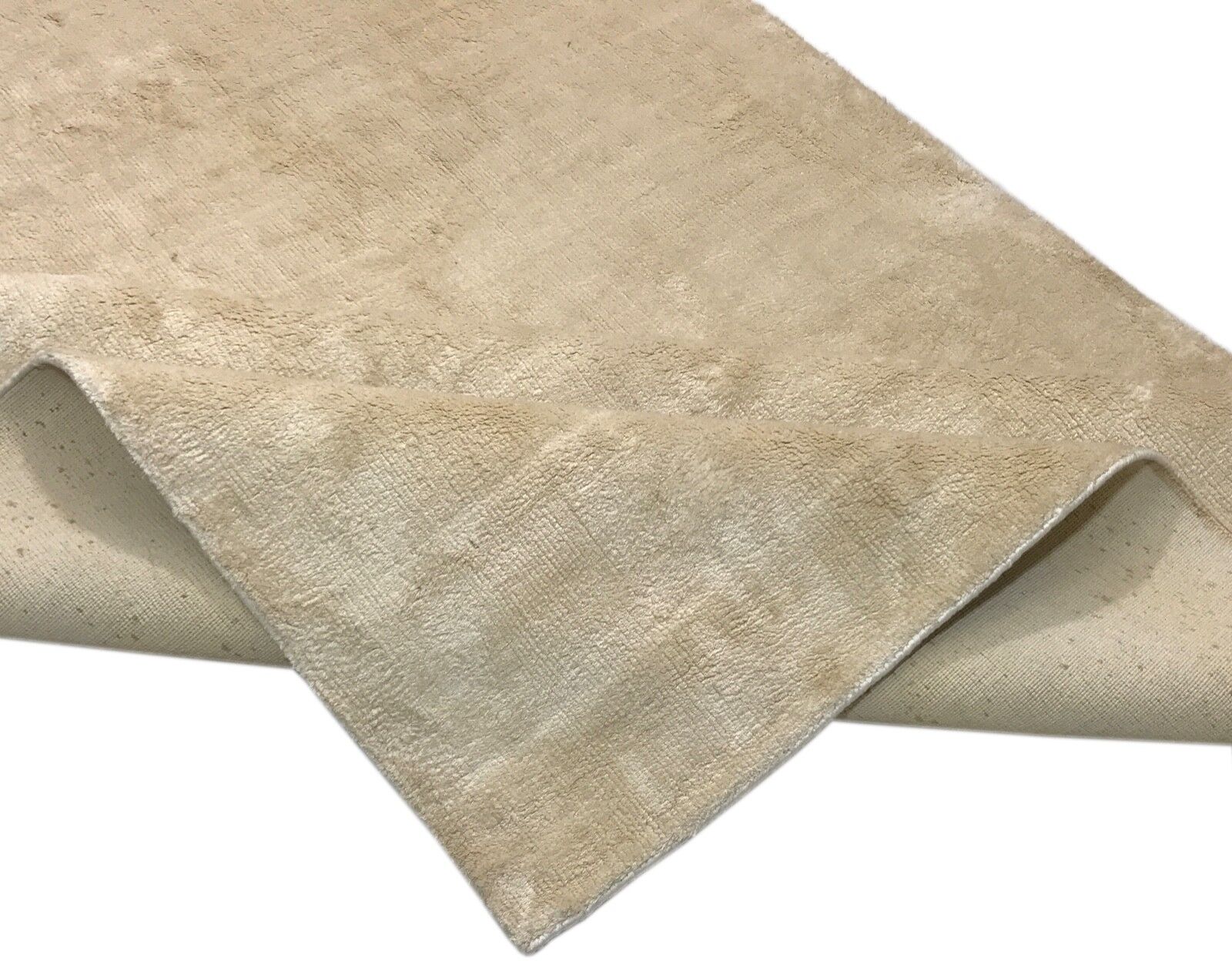 Orientteppich 120X180 CM Beige Teppich Handgewebt Viskose Handarbeit Einfarbig