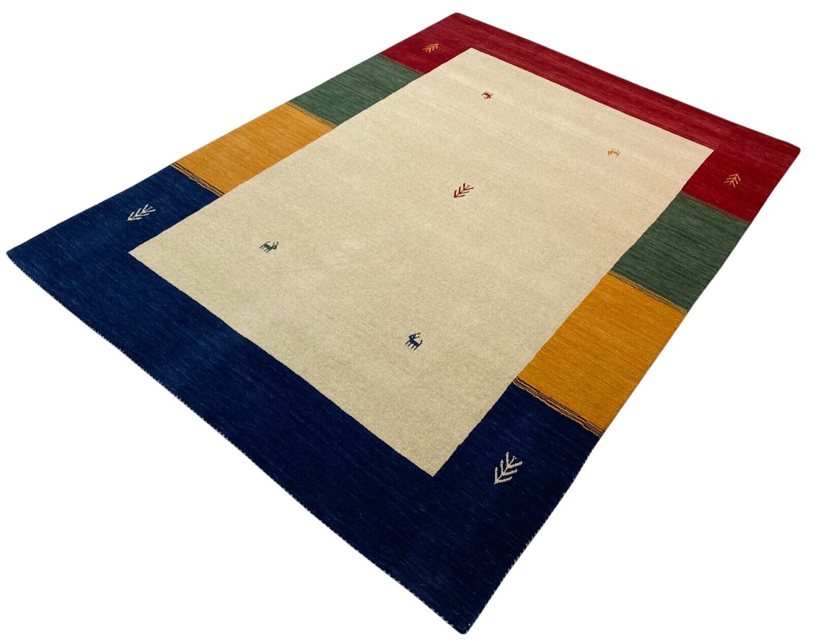 Tappeto Gabbeh, 100% lana, 200x300 cm, beige, tessuto a mano, tappeto orientale