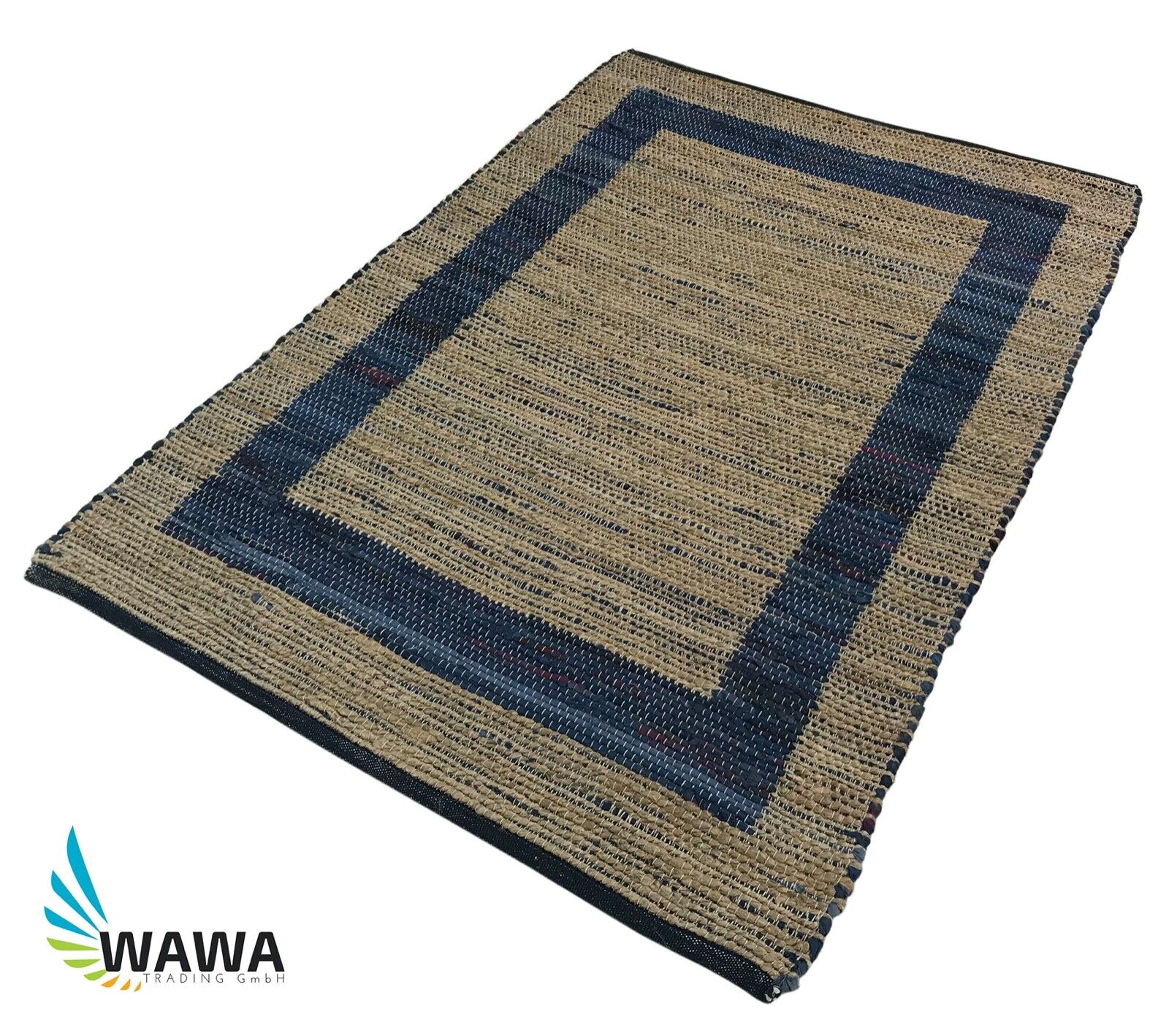Kilim Teppich 120x180 cm Chindi Durry Dhurrie Baumwolle Jute Beidseitig Nutzbar