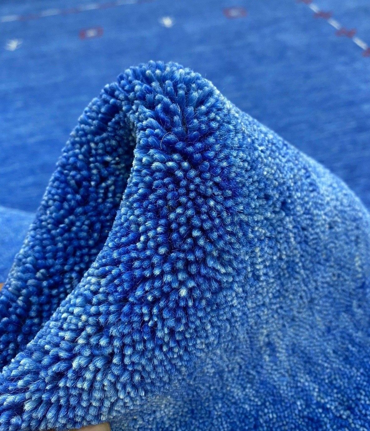 Tappeto Gabbeh blu per soggiorno 100% lana 170x240 cm Tessuto a mano orientale W1