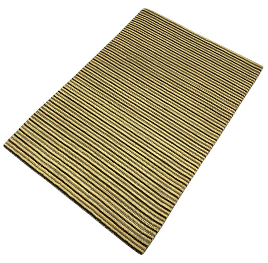 Gabbeh Teppich 100% Wolle Grau Beige loom lori Handgewebt 125x180 cm S155